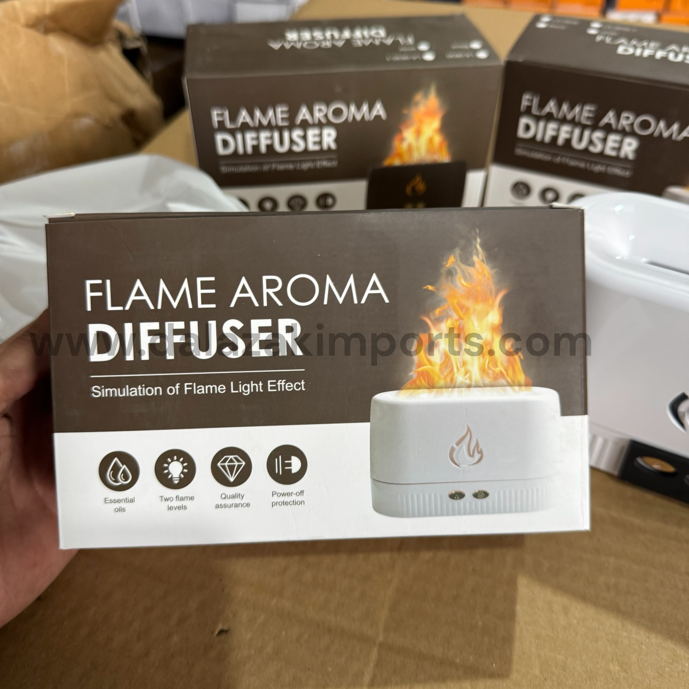 Flame Aroma Diffuser & Essential Oil Humidifier – Ultrasonic Mist Maker with Simulation Fire Light Effect