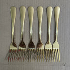 5 Pieces Premium Gold Stainless Steel Fork Set