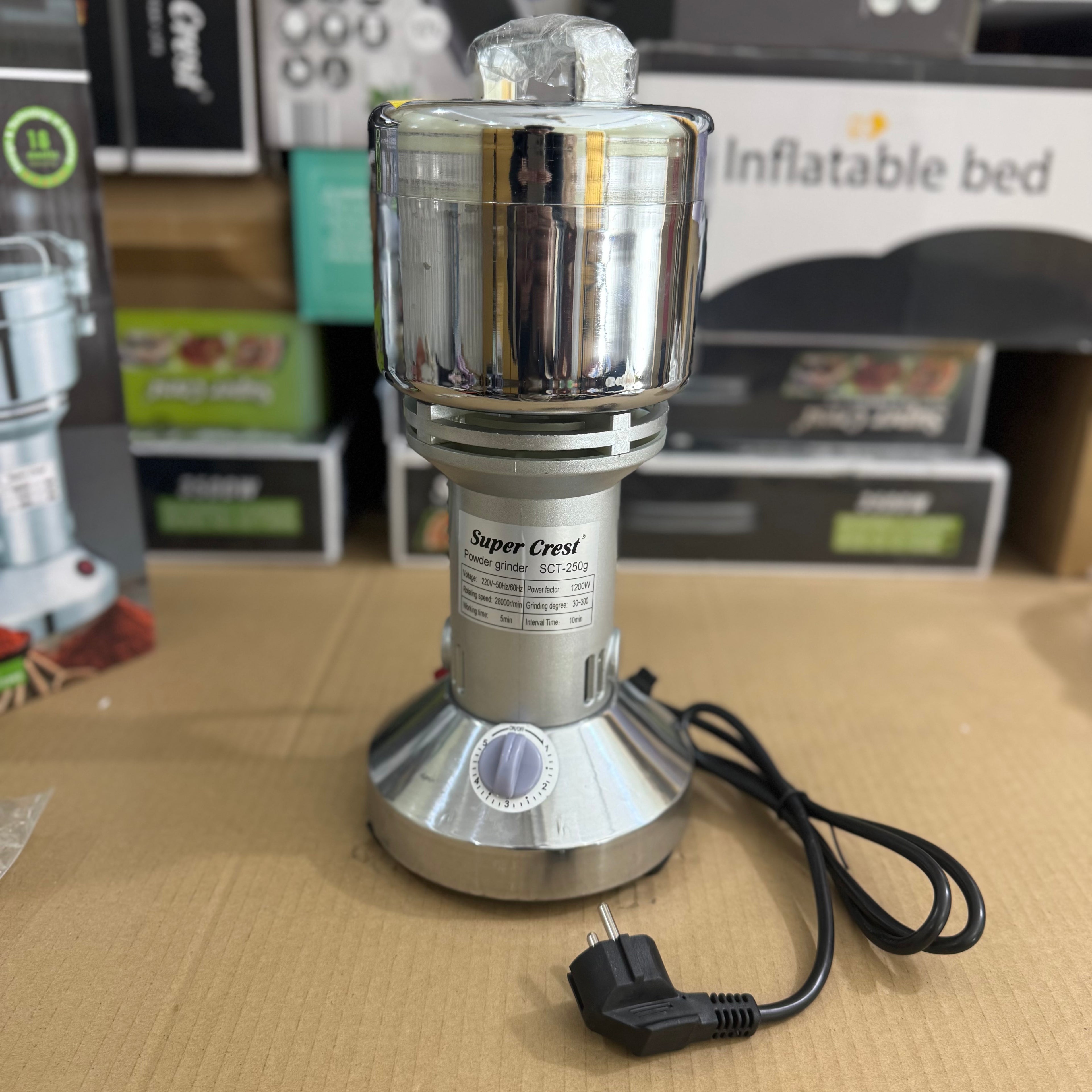 Super Crest 1200W Electric Coffee Grinder - SCT-200g/250g Lot Imported