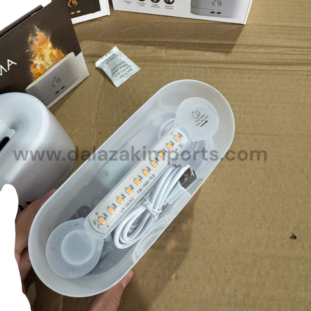 Flame Aroma Diffuser & Essential Oil Humidifier – Ultrasonic Mist Maker with Simulation Fire Light Effect