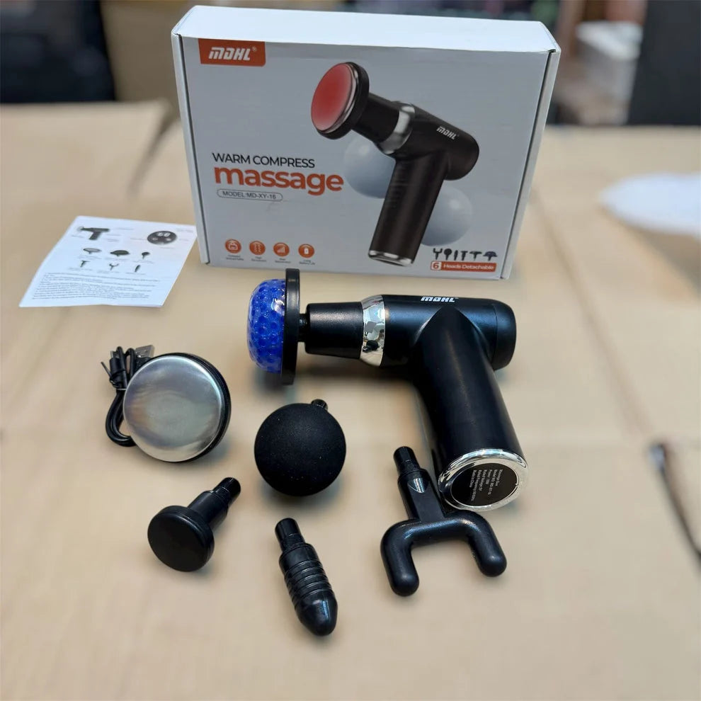 MDHL MD-XY-16 Warm Compress Massage Gun – 6 Heads Deep Muscle Massager