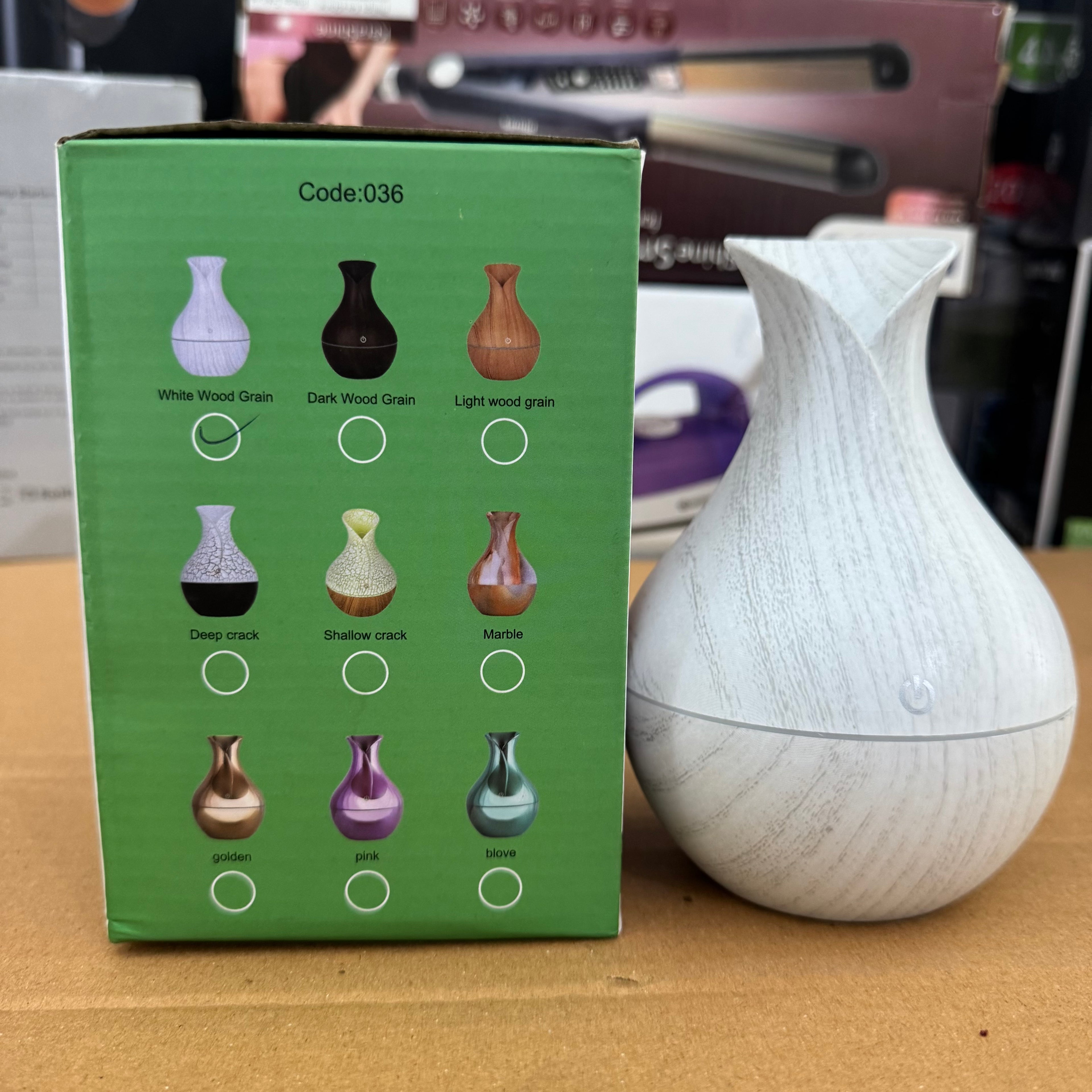 Ultrasonic Aroma Diffuser & Wood Grain Humidifier KJR-036 - Lot Imported