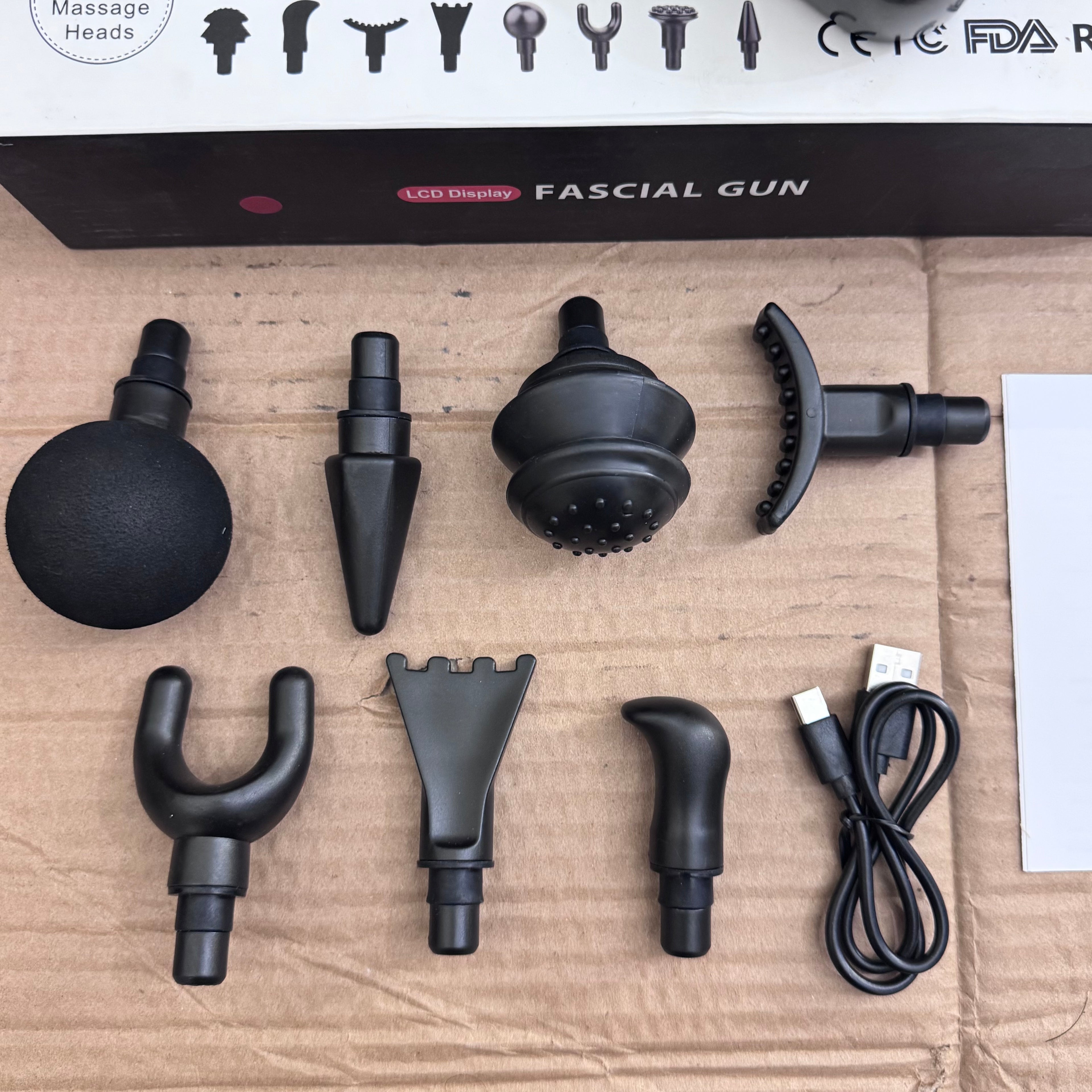 Lot Imported Blueidea LCD Display Fascial Gun – Deep Muscle Massage Gun with 8 Heads