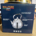Bollitore Italy 2.5L Silver Stainless Steel Tea Kettle Lot Imported