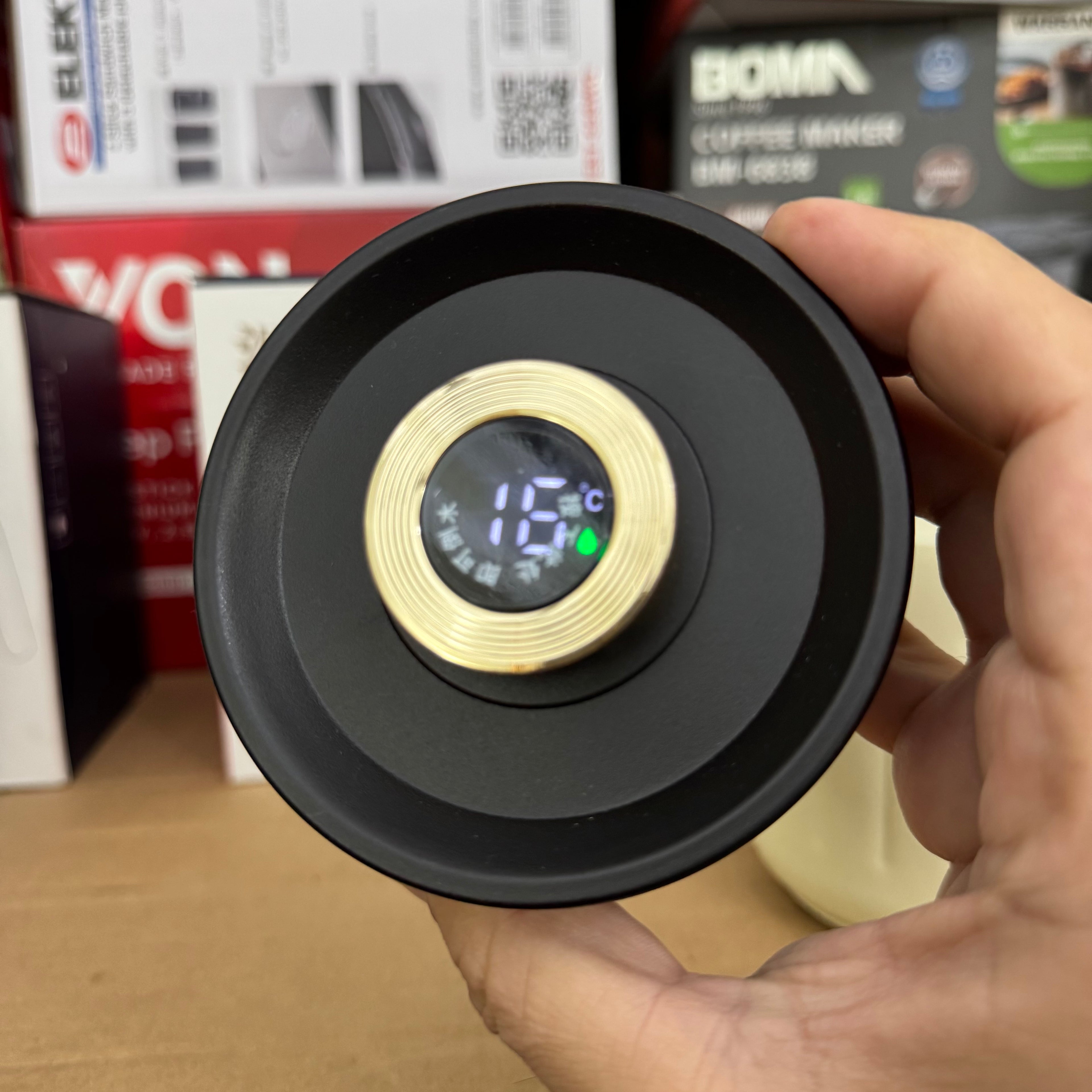 Premium 1.0L Insulated Thermal Tea Pot | Smart Temperature Display & Wood Handle