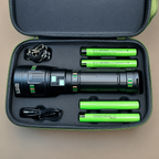 5.11 Rechargeable LED Tactical Flashlight – High Power Zoom Torch with 4×18650 Batteries & Carry Case