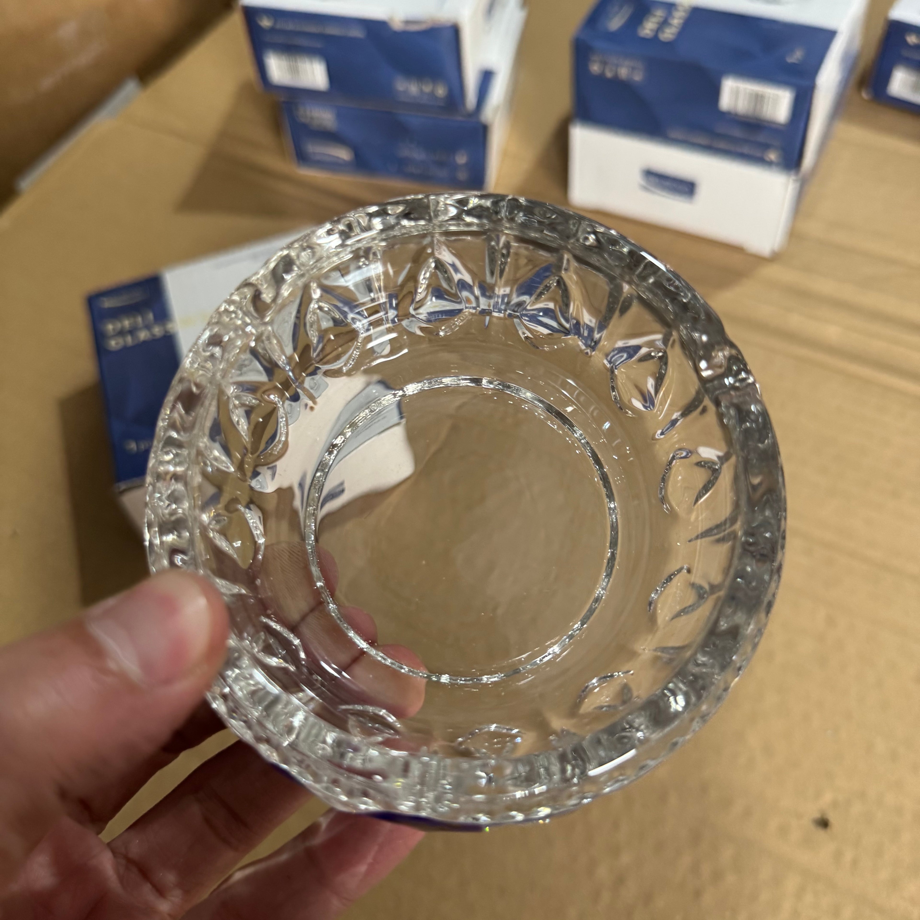 Deli Glassware Premium Crystal Ashtray – Model DSYG012-3 Lot Imported