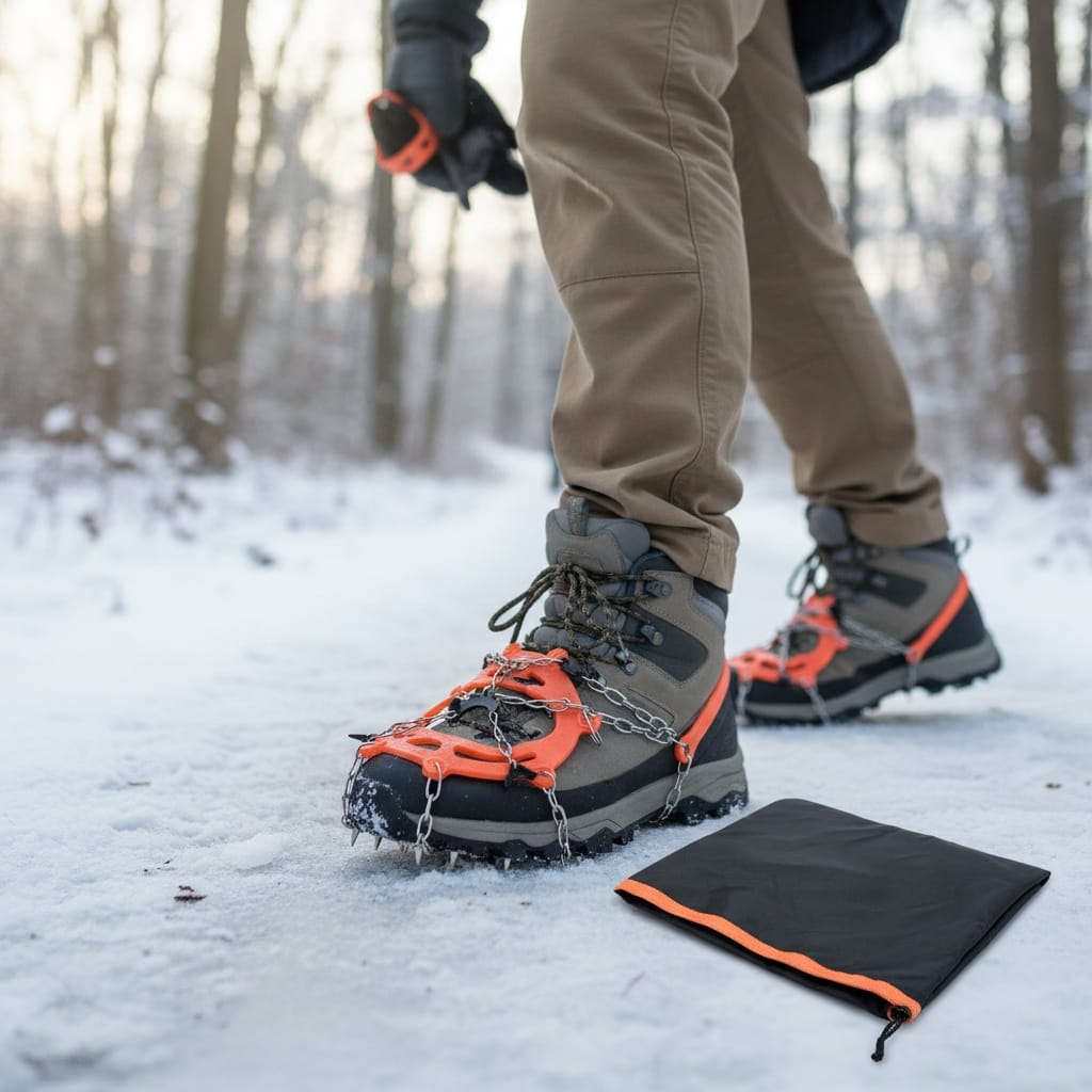 Lot Imported Anti-Slip Shoe Ice Grips | Snow & Hiking Crampons – Pair (Pakistan)