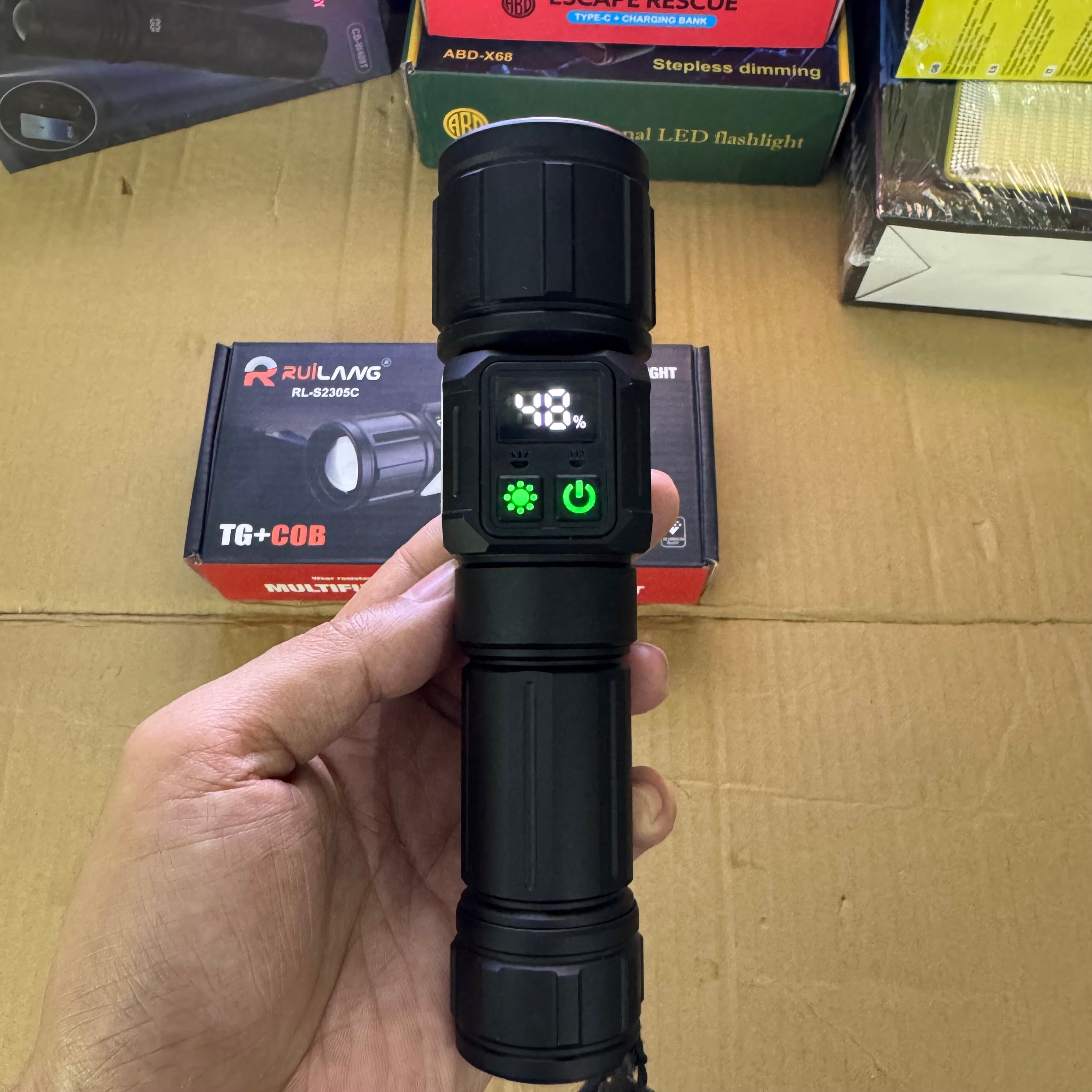 Lot Imported RuiLang RL-S2305C Multifunctional TG+COB Zoom Flashlight