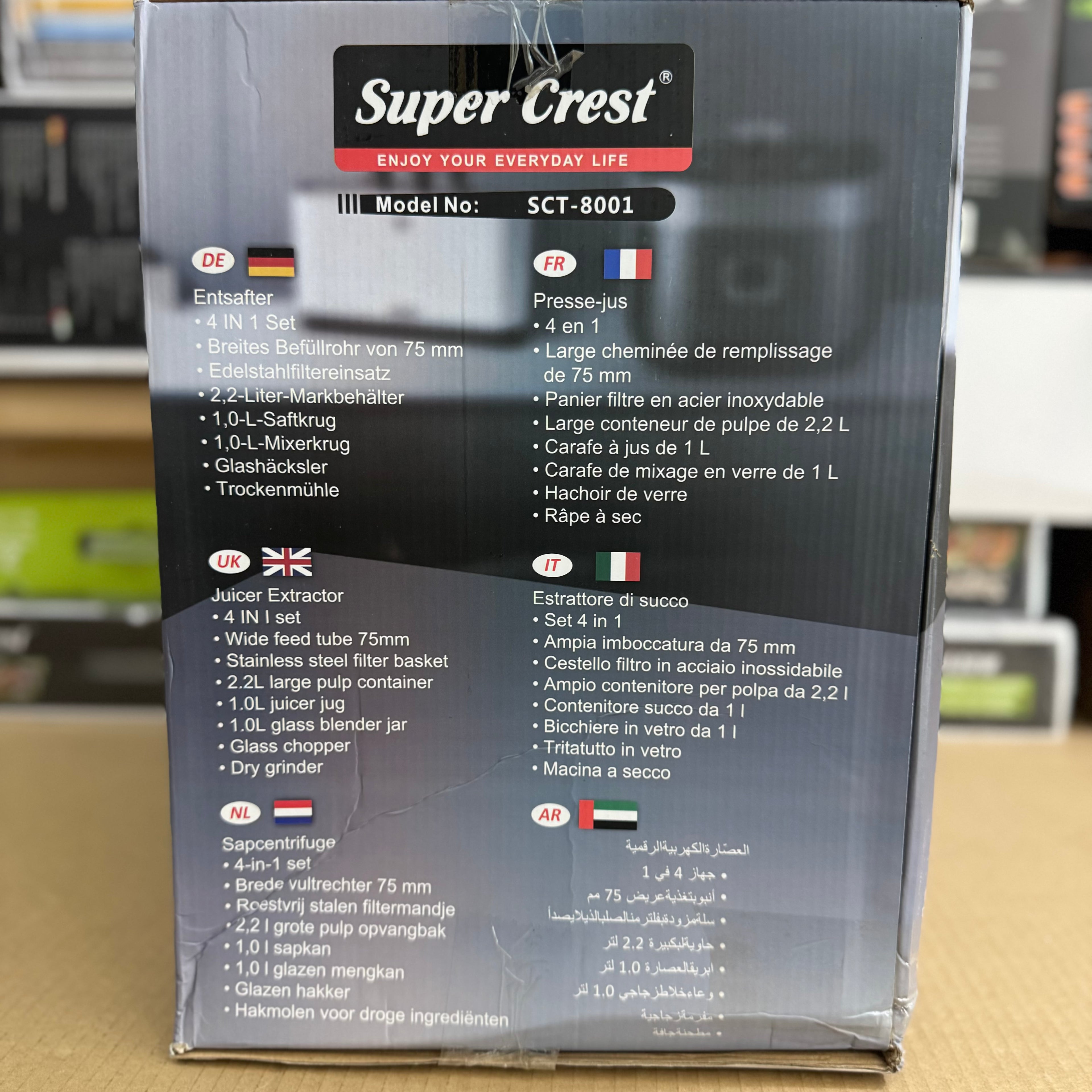 Super Crest 4-in-1 Stainless Steel Juicer & Extractor - Model SCT-8001 Lot Imported