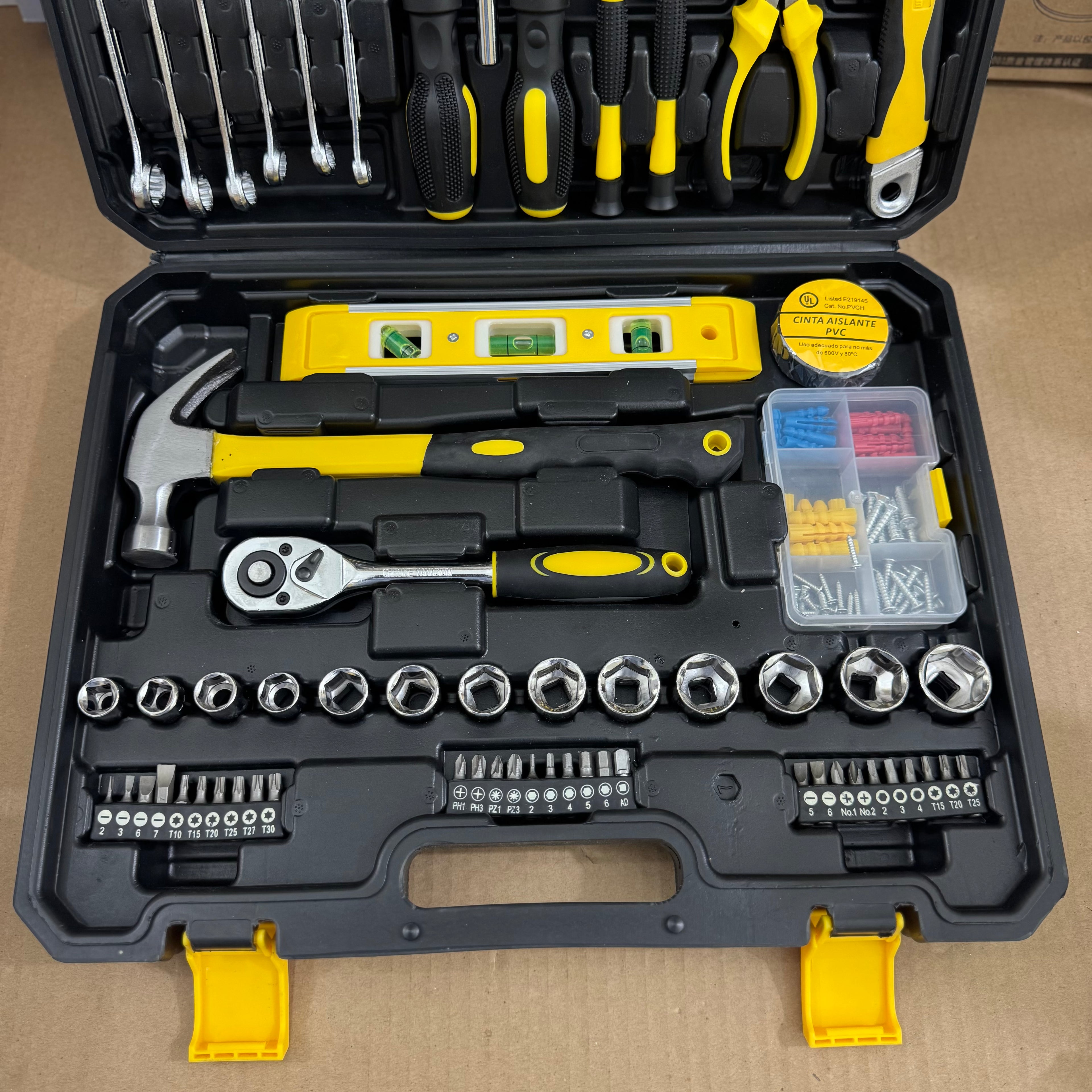 108-Piece Universal Tool Kit - Complete Home DIY Hardware Set with Carry Case German