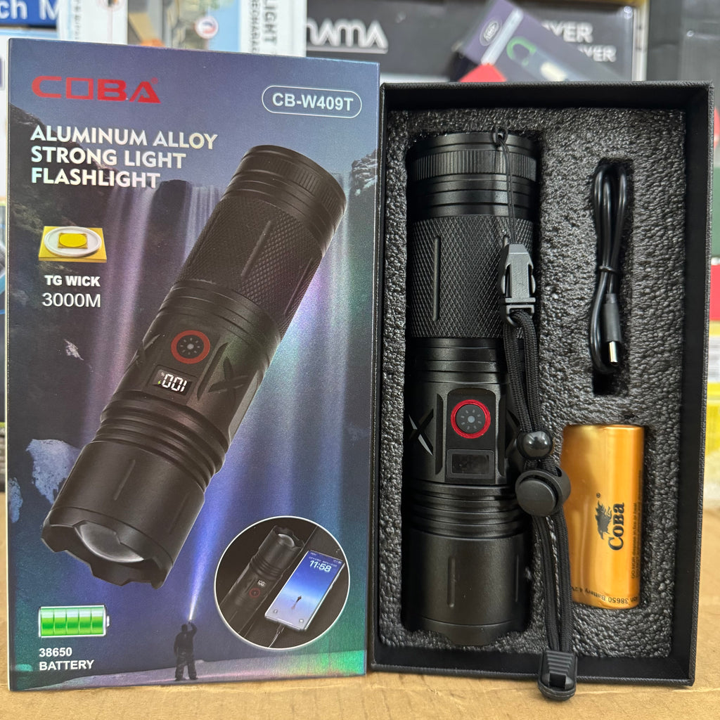 Lot Imported COBA Aluminum Alloy Flashlight | 3000M Long Range-CB-W409T
