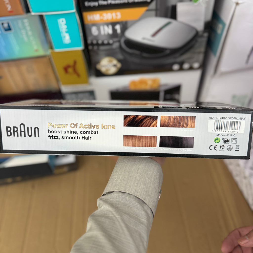 Lot Imported Braun Power Of Active Ions Hair Straightener BR-7004W