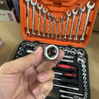 61-Pcs Professional Chrome Vanadium Socket & Wrench Tool Set German