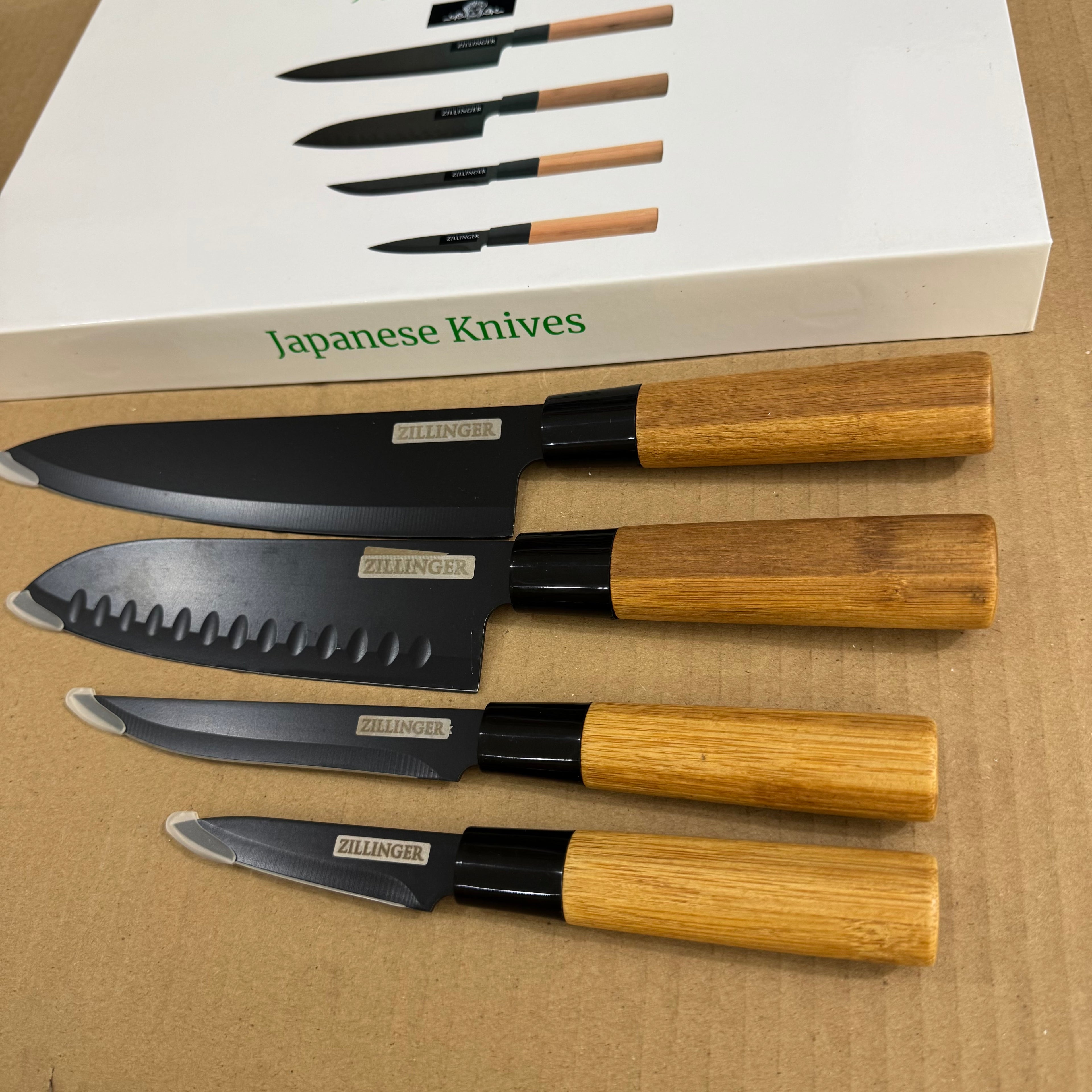 ZILLINGER Professional Japanese Knives 4-Piece Set - ZL-01 Lot Imported