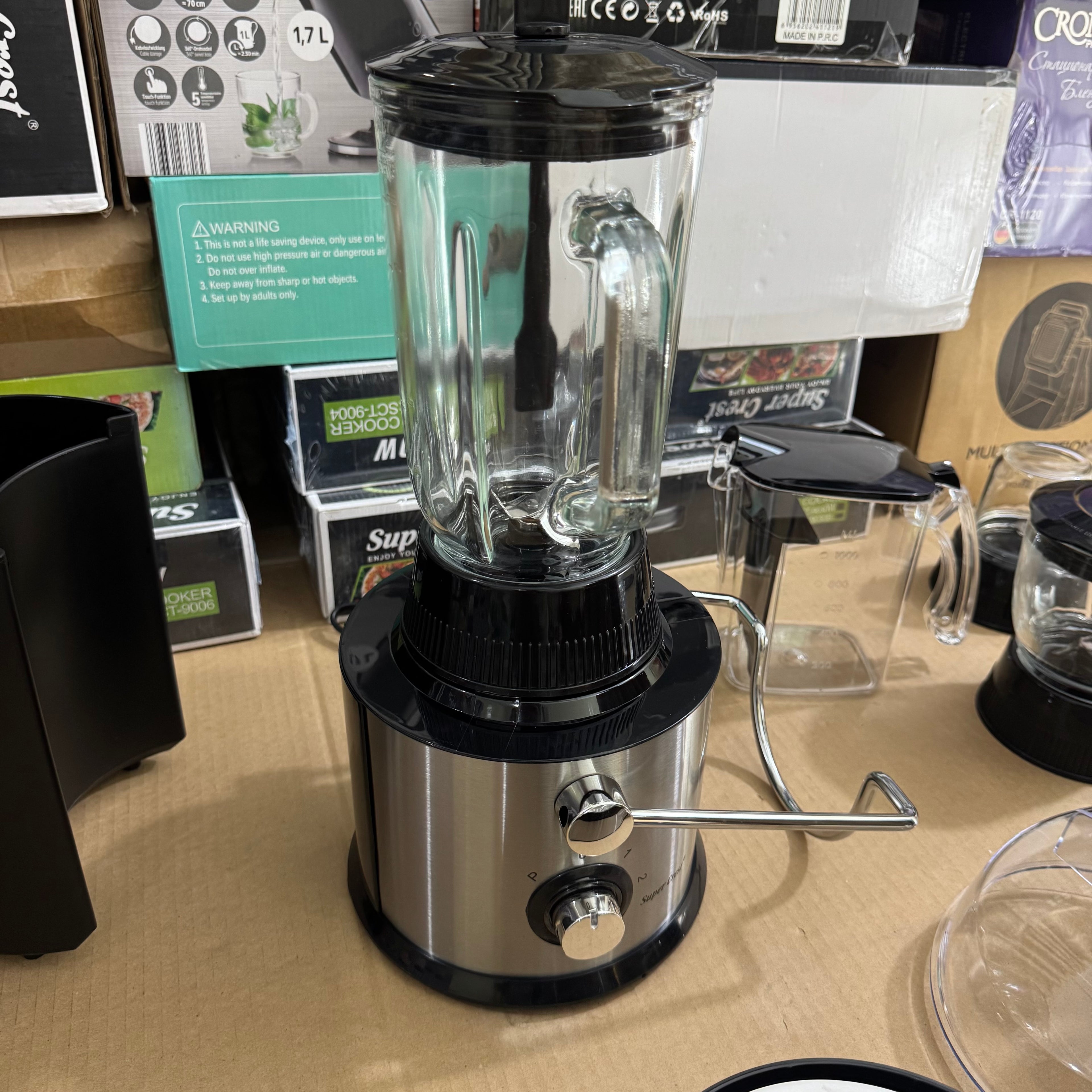 Super Crest 4-in-1 Stainless Steel Juicer & Extractor - Model SCT-8001 Lot Imported