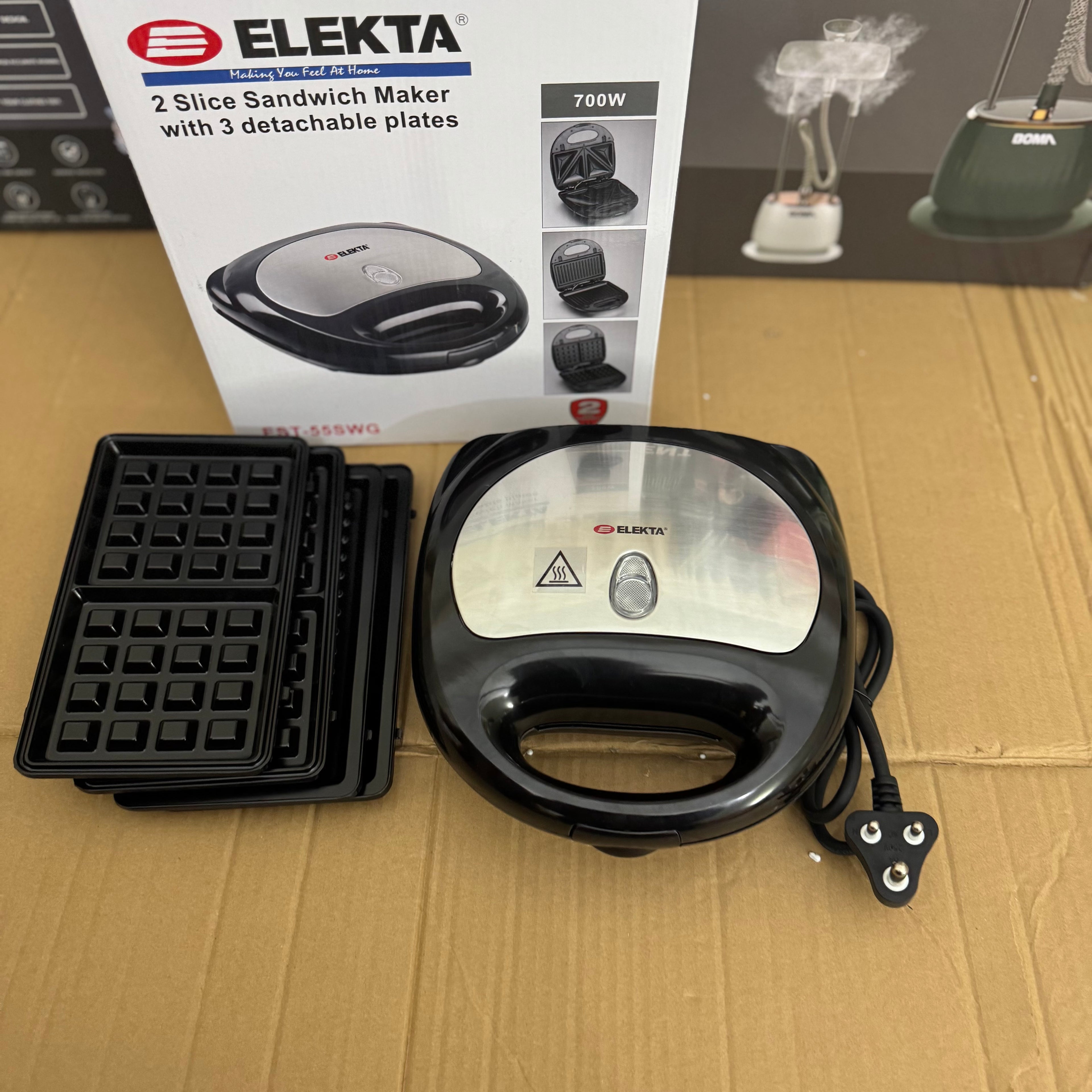 Elekta 3-in-1 Sandwich Maker | 700W Multi-Grill & Waffle Maker (EST-55SWG)