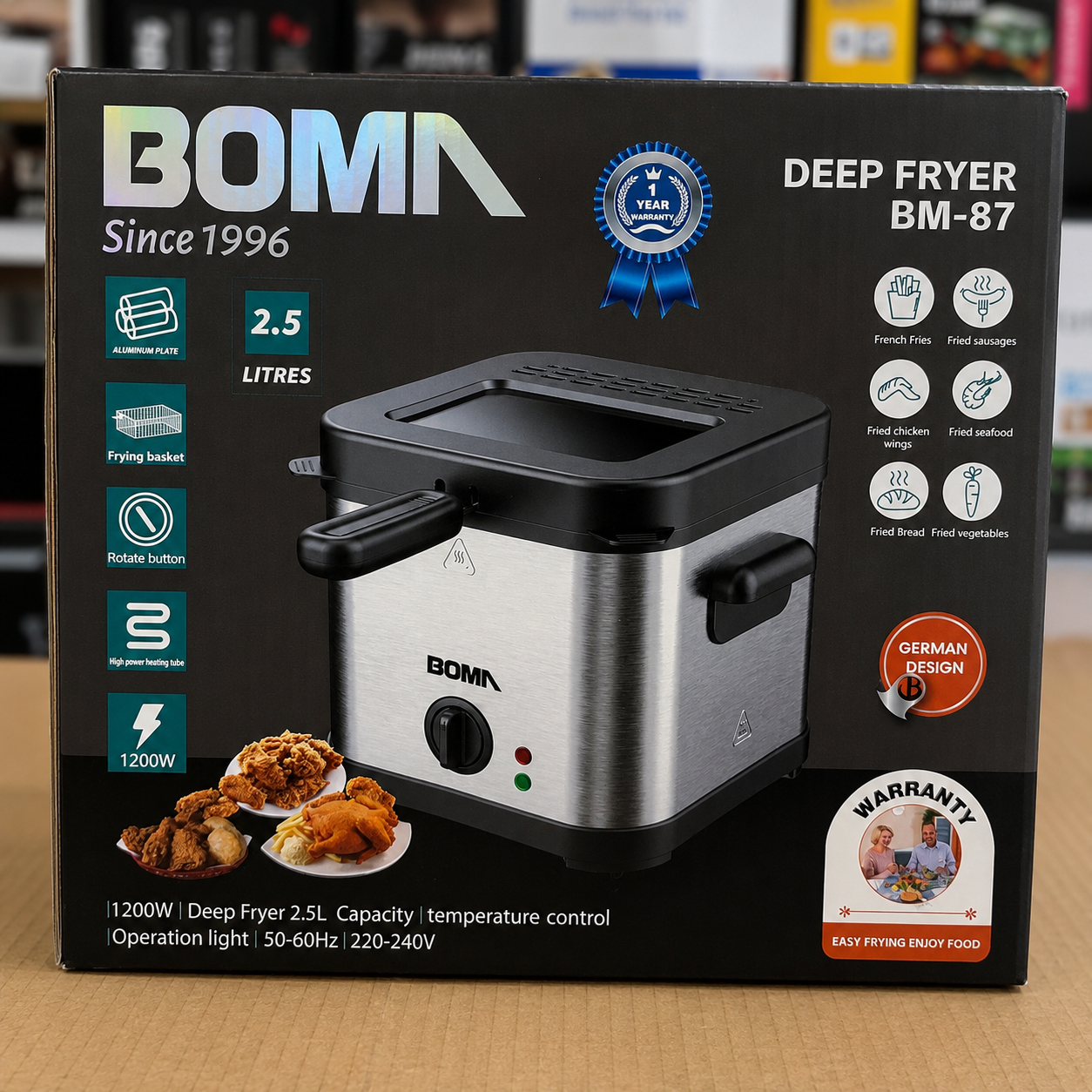 Boma Electric Deep Fryer 2.5L Stainless Steel - Model BM-87