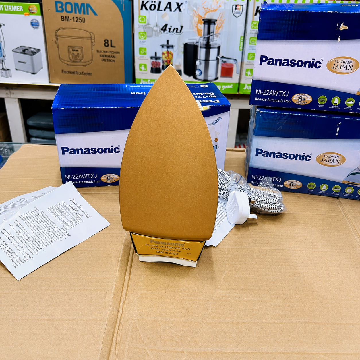 Panasonic NI-22AWTXJ Deluxe Automatic Dry Iron – Made in Japan, Non-Stick Soleplate, Adjustable Temperature
