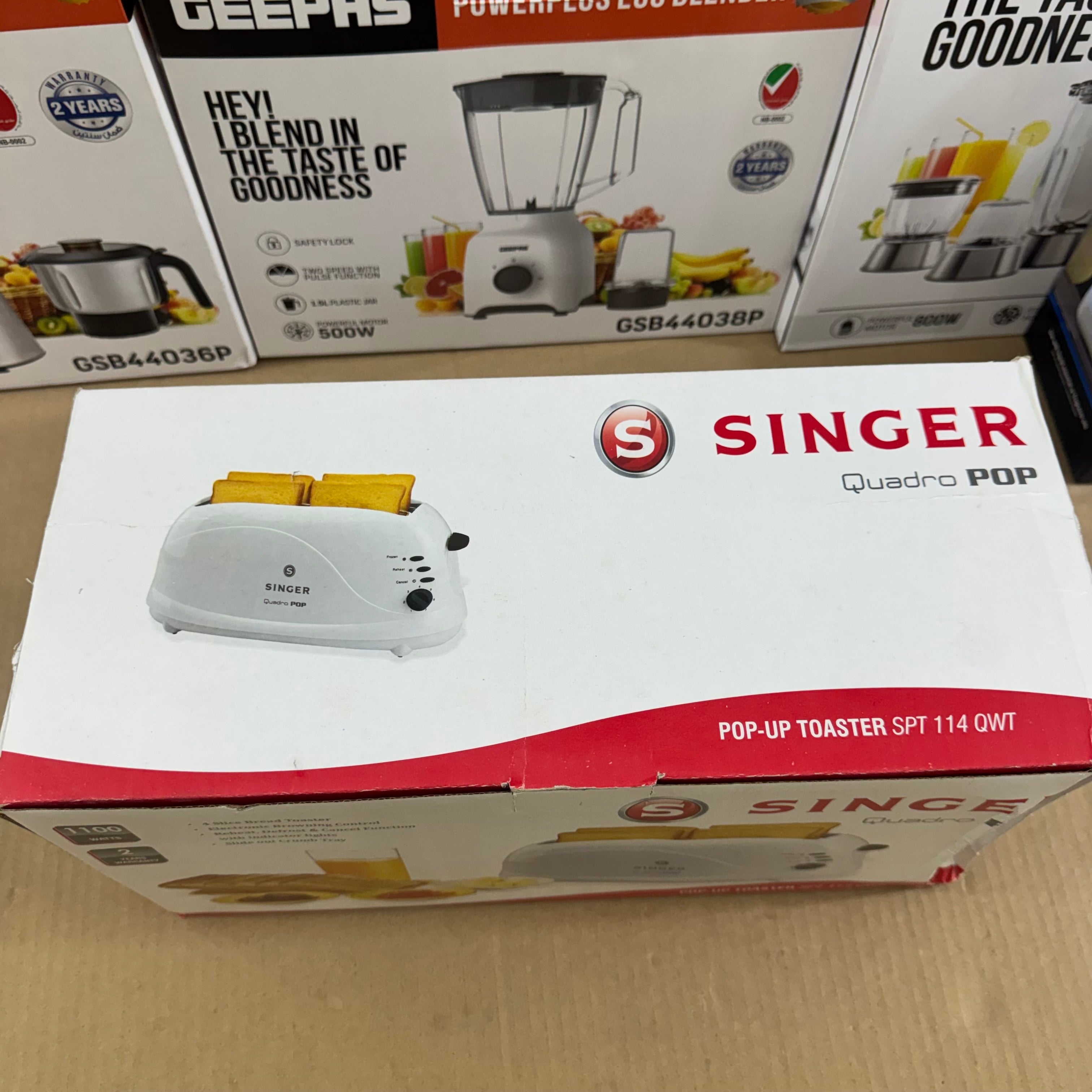 SINGER Quadro POP 4-Slice Toaster SPT 114 QWT Lot Imported