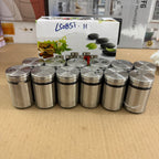 12-Piece Stainless Steel Spice Jar Set