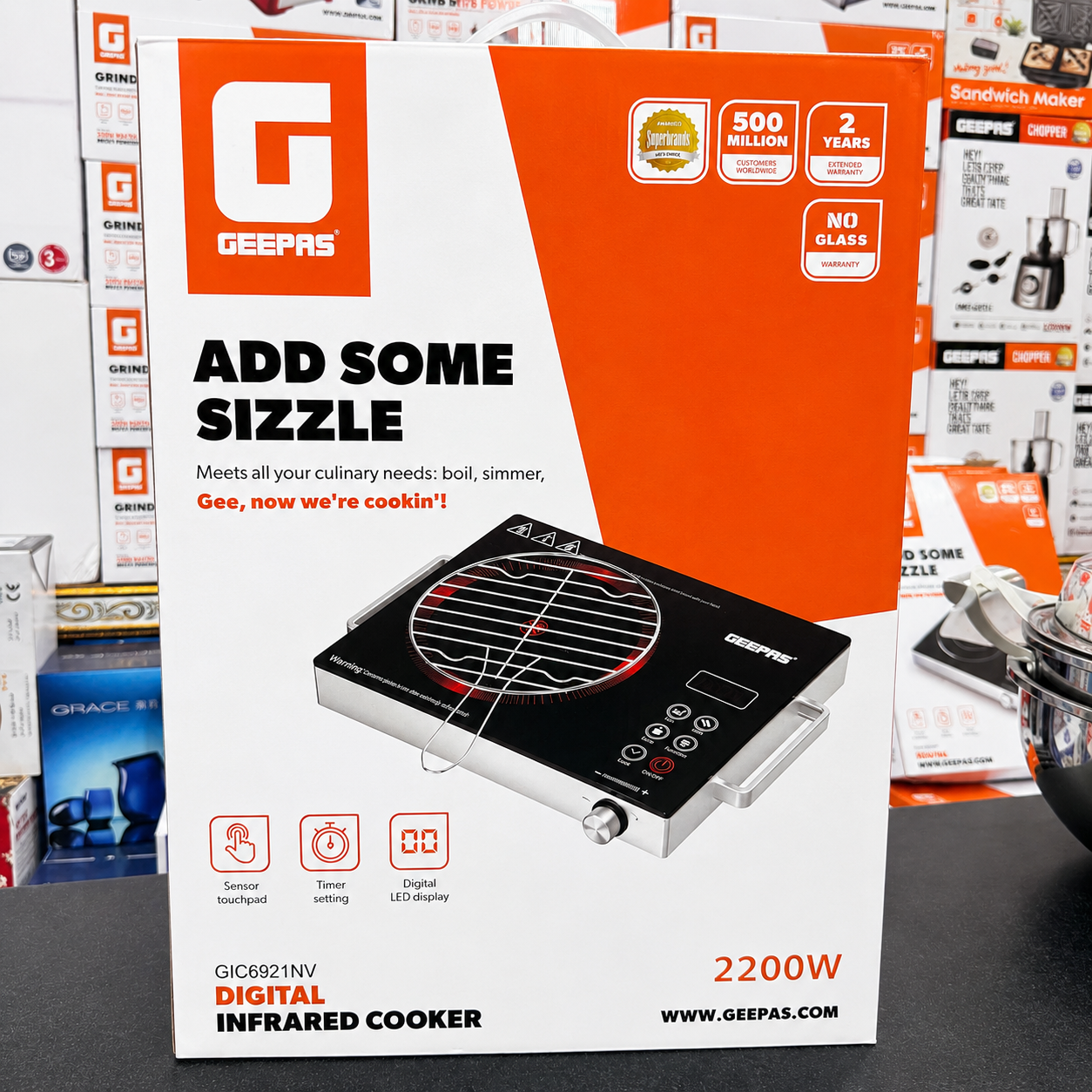 Geepas 2200W Digital Infrared Cooker GIC6921NV