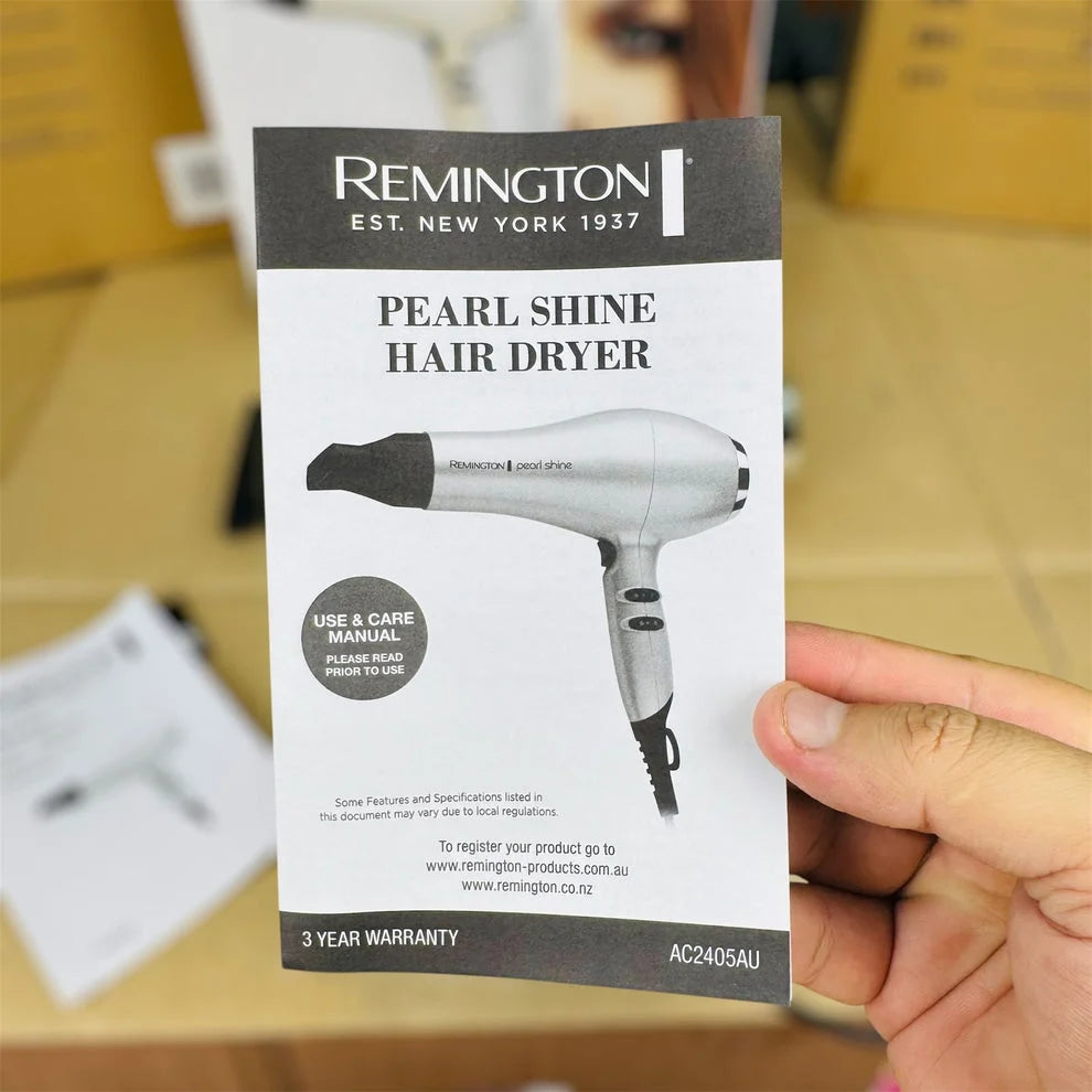 Remington Pearl Shine Hair Dryer – Tourmaline Ionic Hair Dryer for Smooth, Shiny Hair