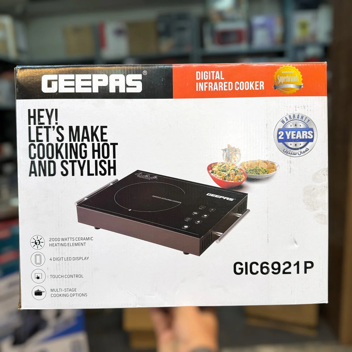 Geepas Digital Infrared Cooker GIC6921P - 6Month warranty