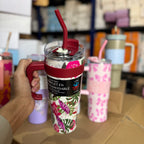 Premium 1180ml Tropical Floral Tumbler | Insulated Stainless Steel Glass