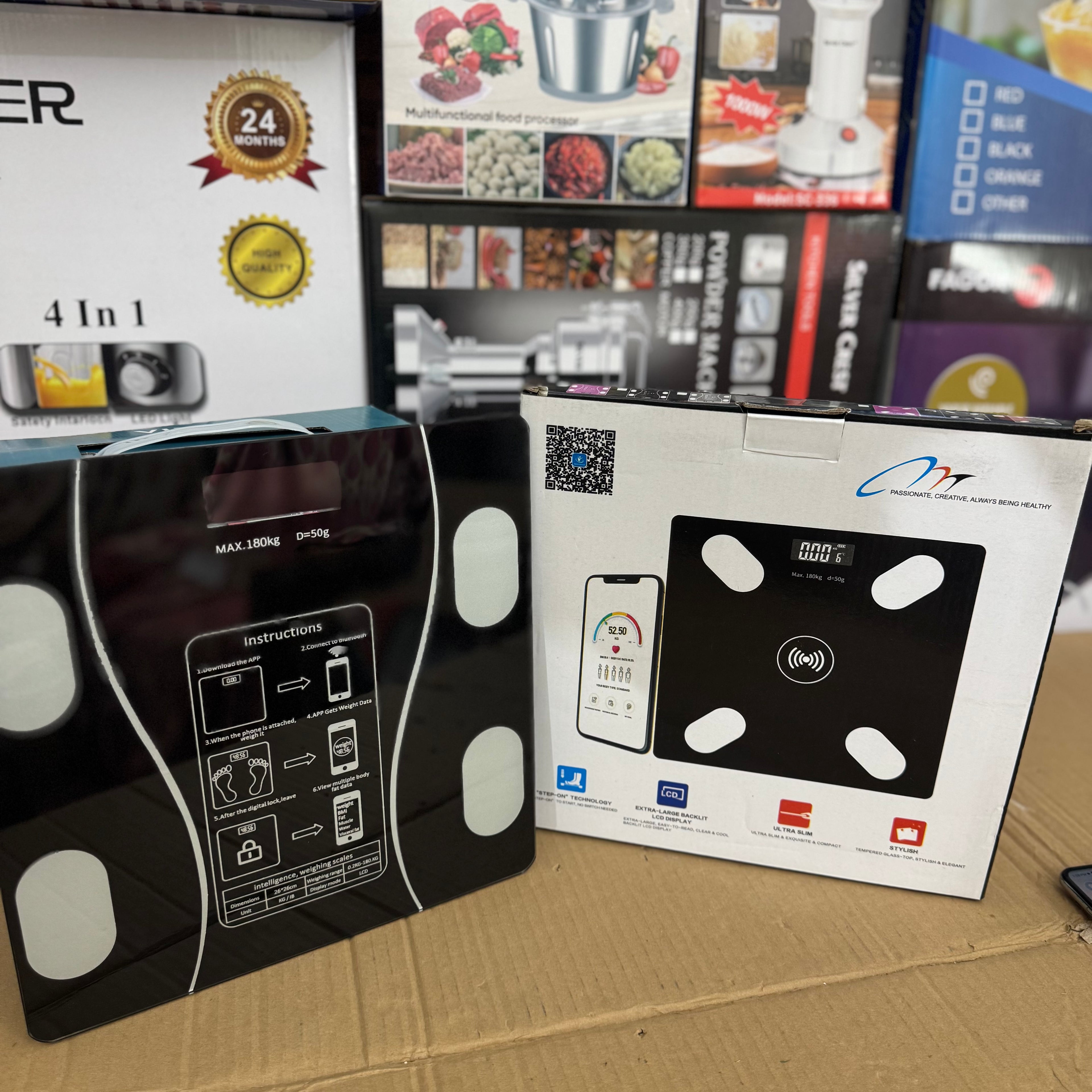 Smart Bluetooth Body Fat Scale - Digital BMI Bathroom Scale with Smartphone App Sync, 180kg Capacity