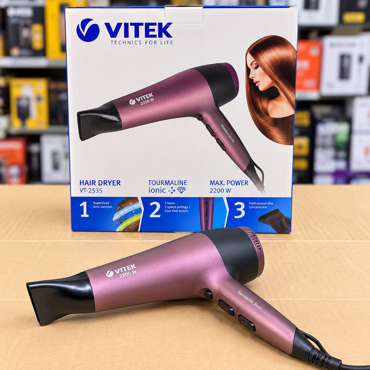 VITEK VT-2535 2200W Tourmaline Ionic Hair Dryer