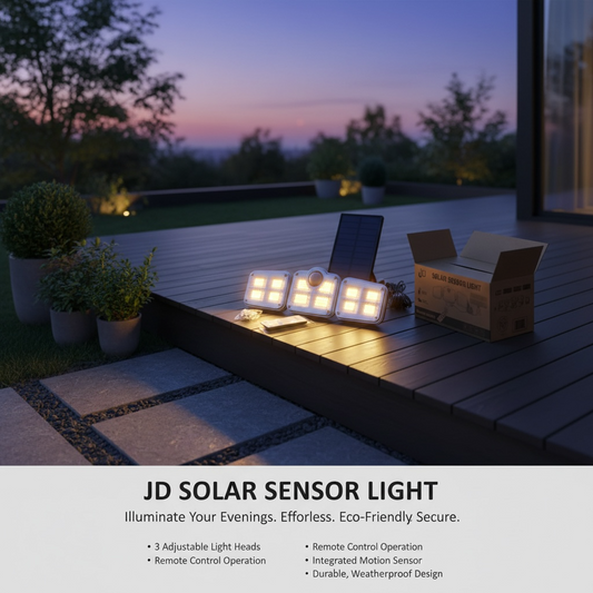 Lot Imported JD Solar Sensor Light – Remote Controlled Outdoor Security Lamp