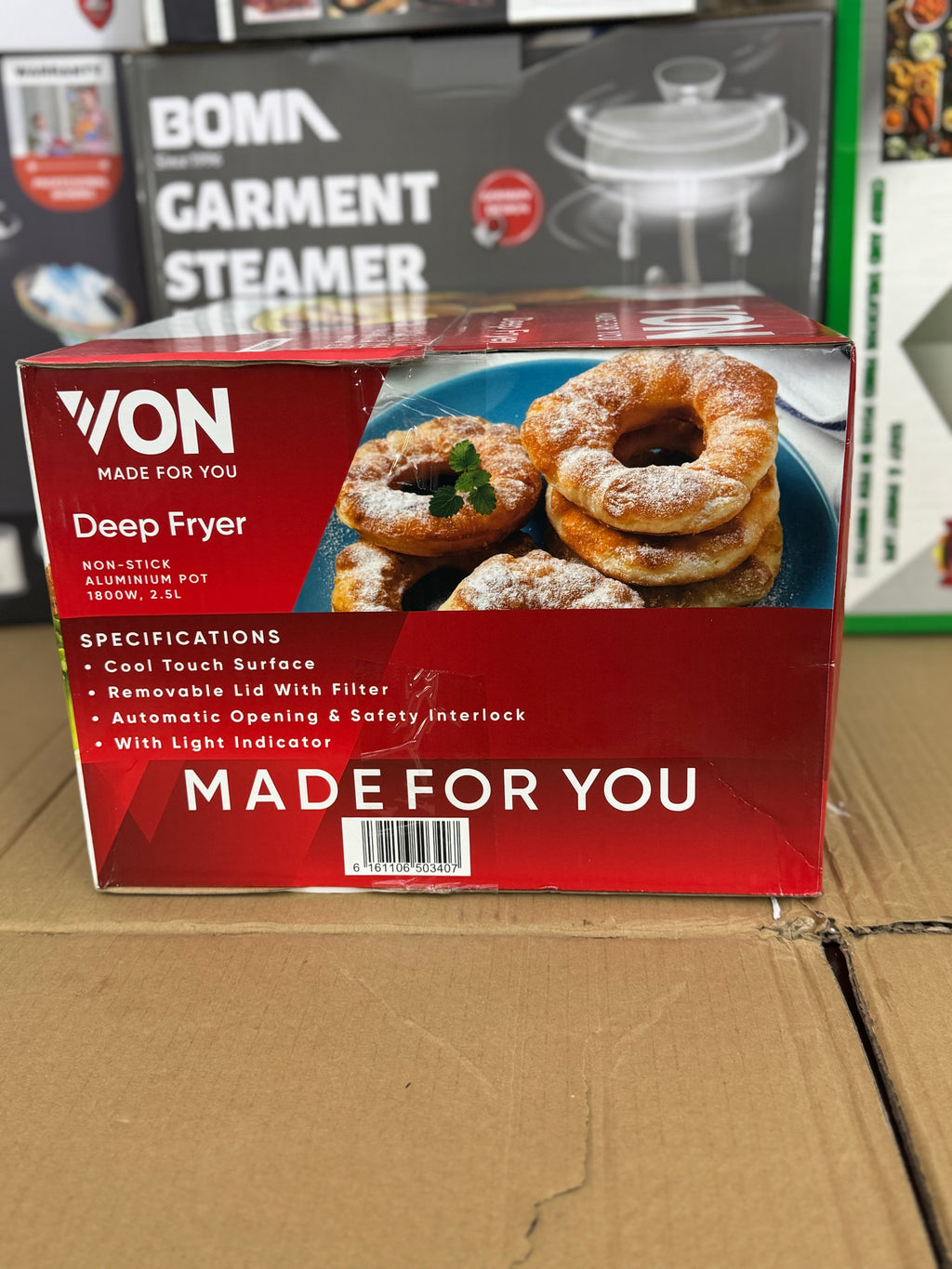 VON 2.5L Electric Deep Fryer | 1800W Non-Stick Compact Fryer with Viewing Window