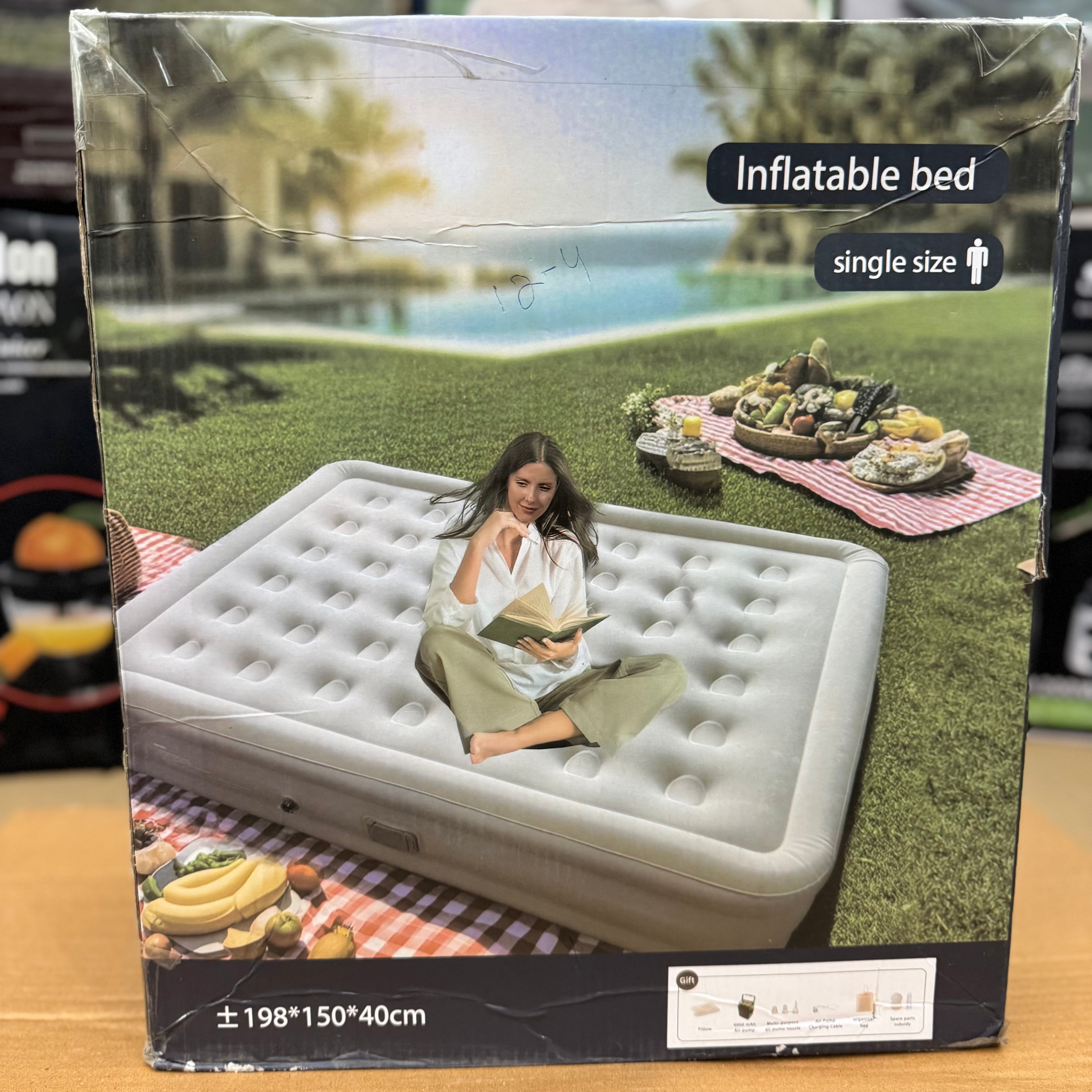 Single Size Inflatable Air Bed - Model 198 Lot Imported