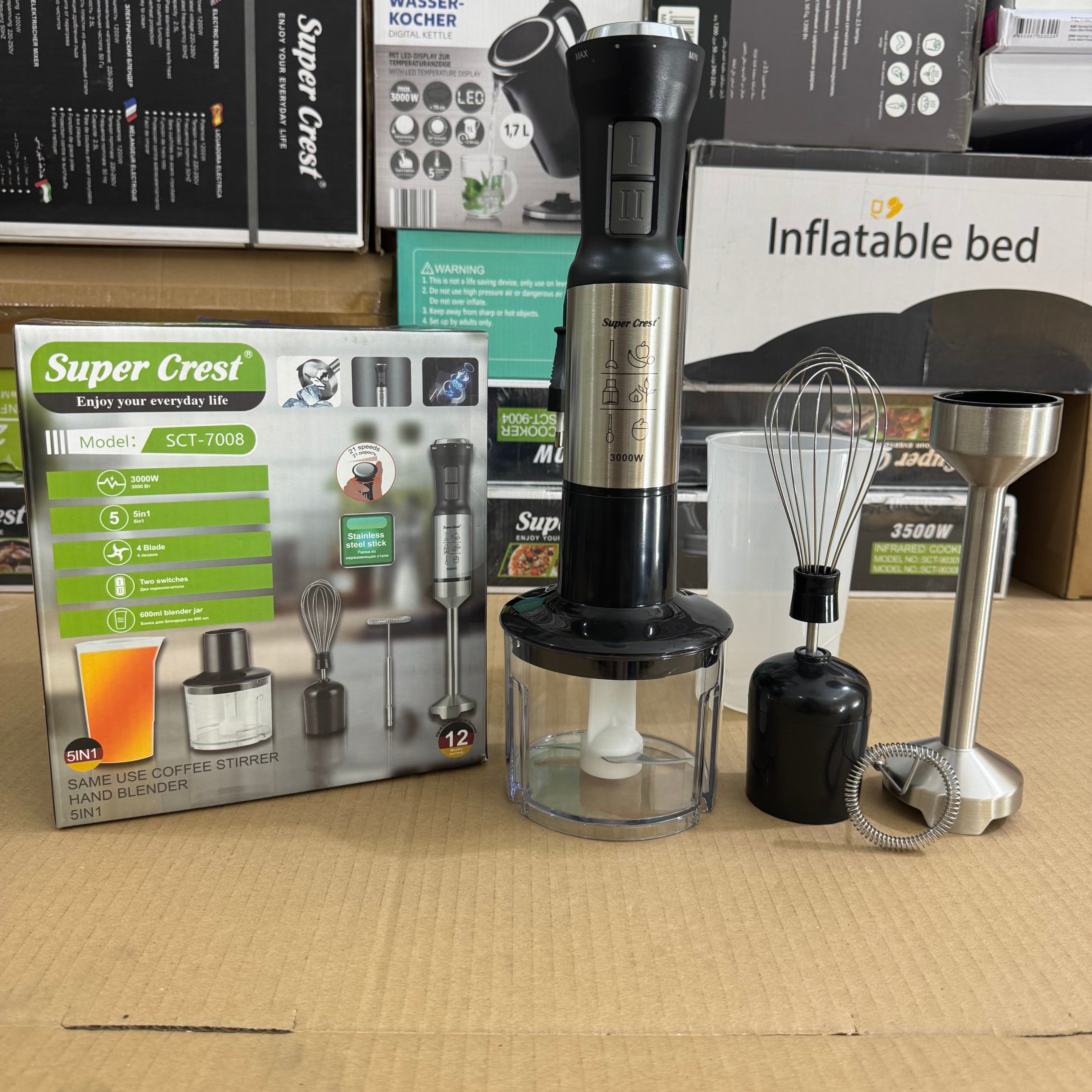 Super Crest 5-in-1 Hand Blender 3000W - Model SCT-7008
