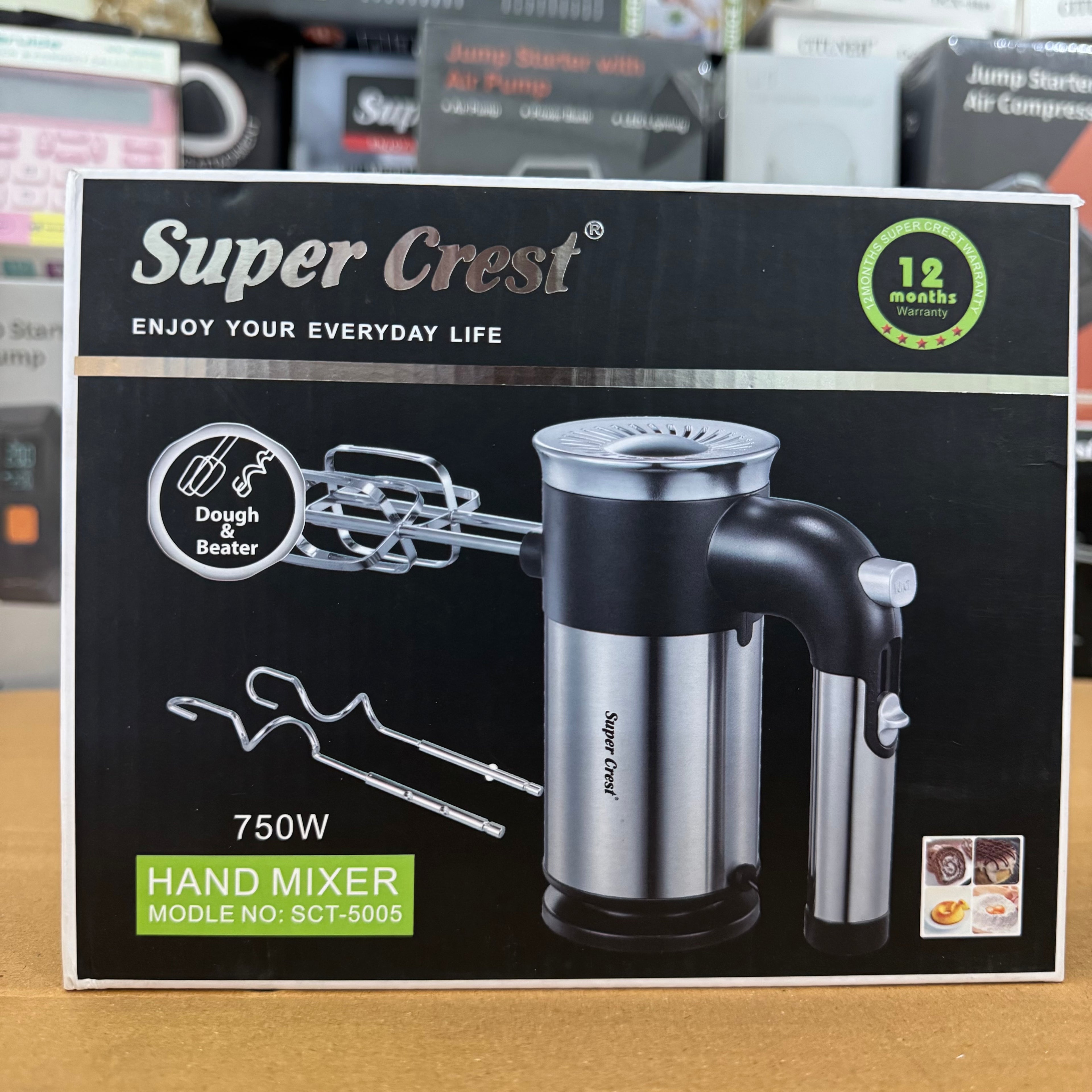 Super Crest 750W Electric Hand Mixer SCT-5005 - Lot Imported