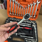 61-Pcs Professional Chrome Vanadium Socket & Wrench Tool Set German