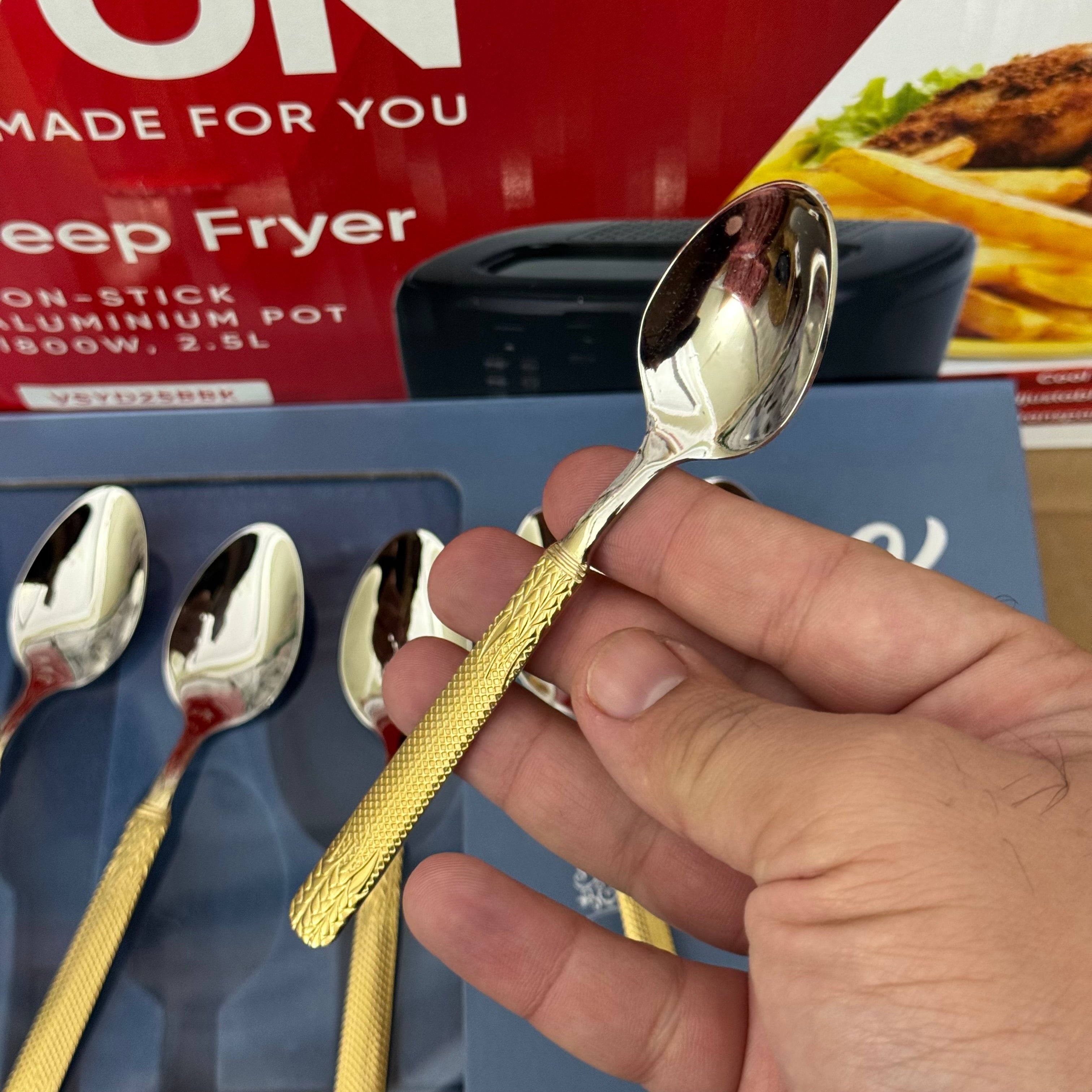 KDK 24-Piece Gold Textured Stainless Steel Cutlery Set | Service for 6