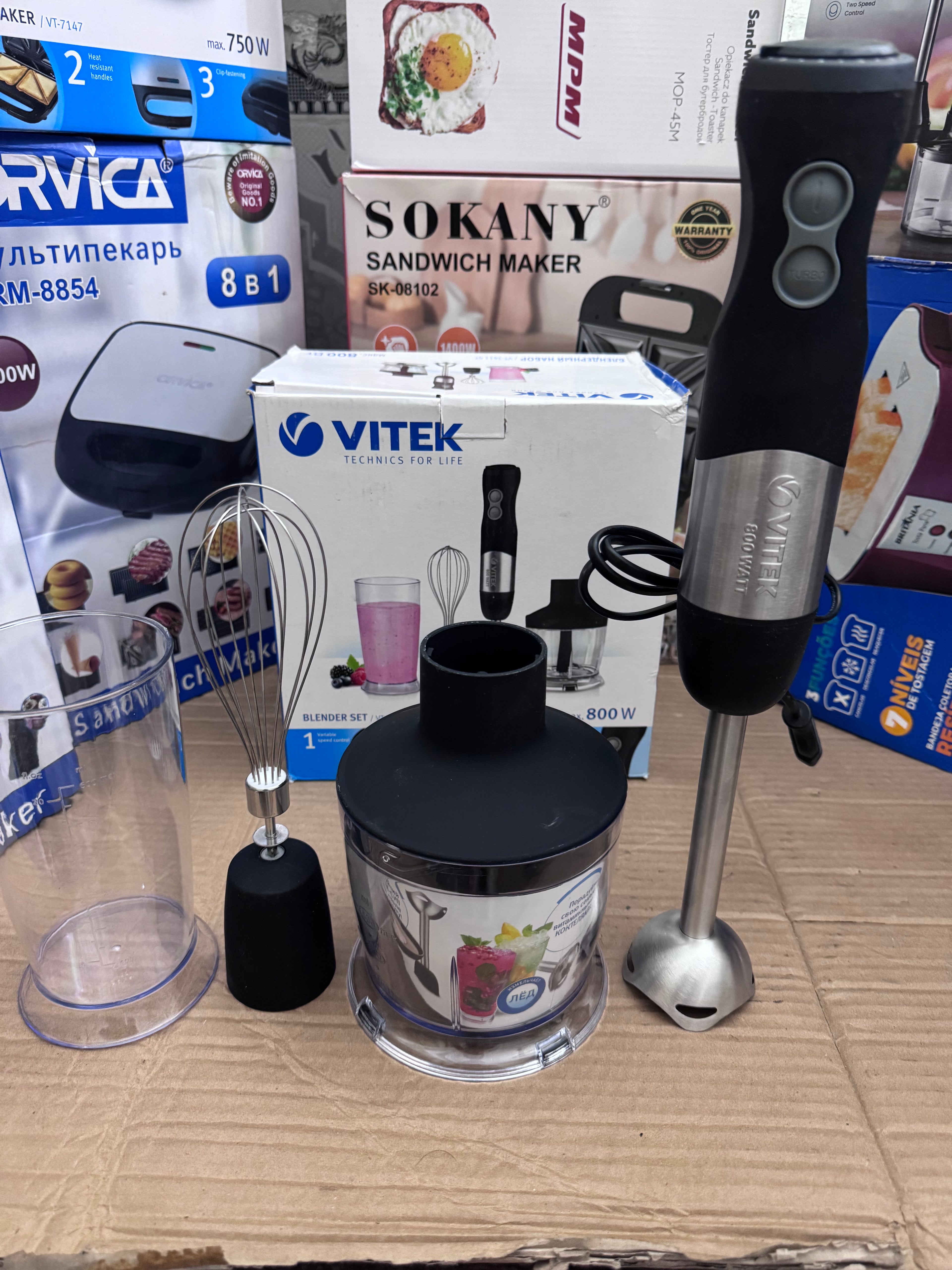 VITEK VT3411 ST Hand Blender Set 800W – Lot Imported | Multi-Function Blender for Kitchen