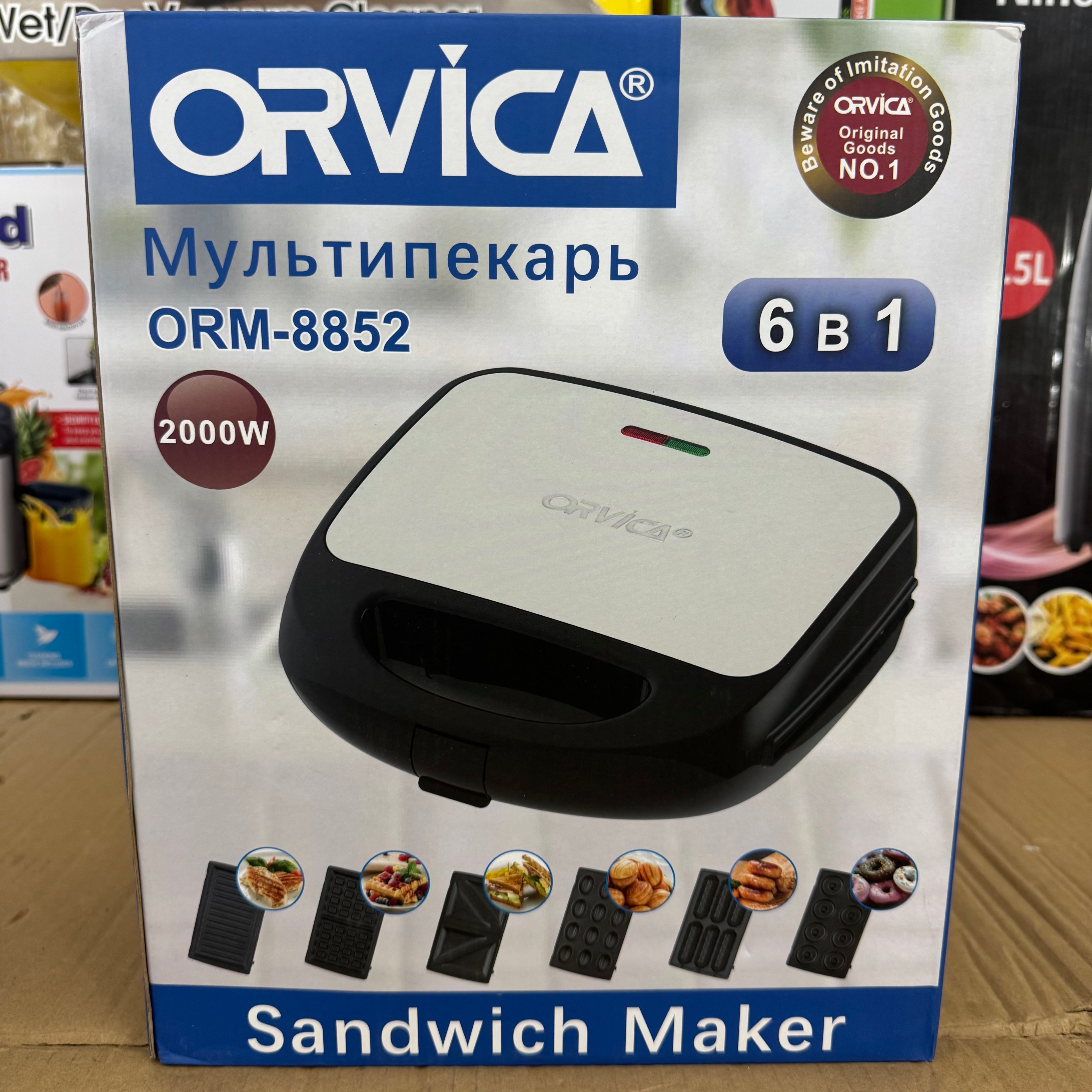 ORVICA ORM-8852 6-in-1 Sandwich Maker 2000W – Lot Imported | Multi Baker for Home & Commercial Use in Pakistan