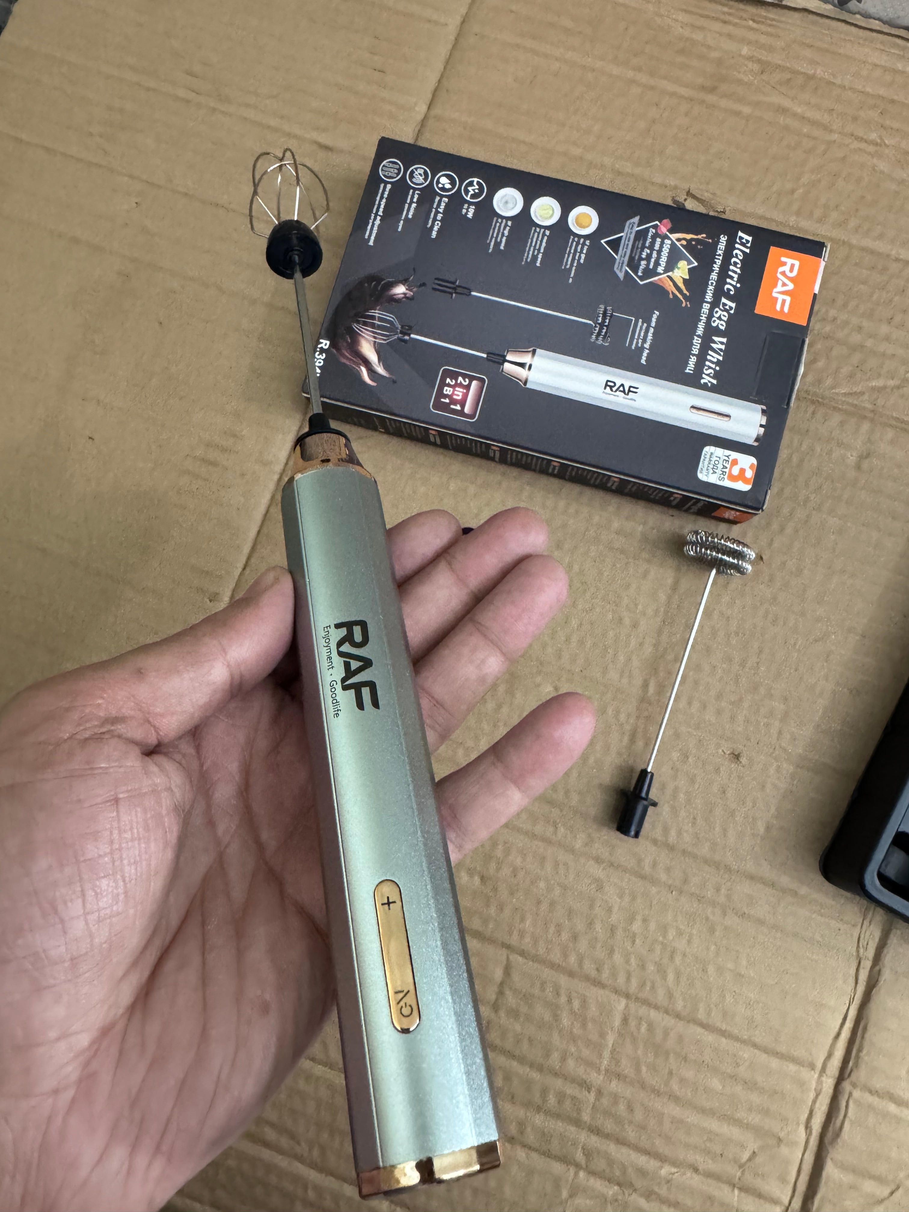 RAF R.394W Electric Egg Whisk 2-in-1 | Rechargeable Milk Frother in Pakistan