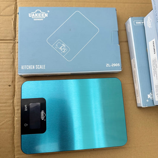 Uakeen Germany ZL-2905 Digital Kitchen Scale | Precision Blue Steel Food Scale