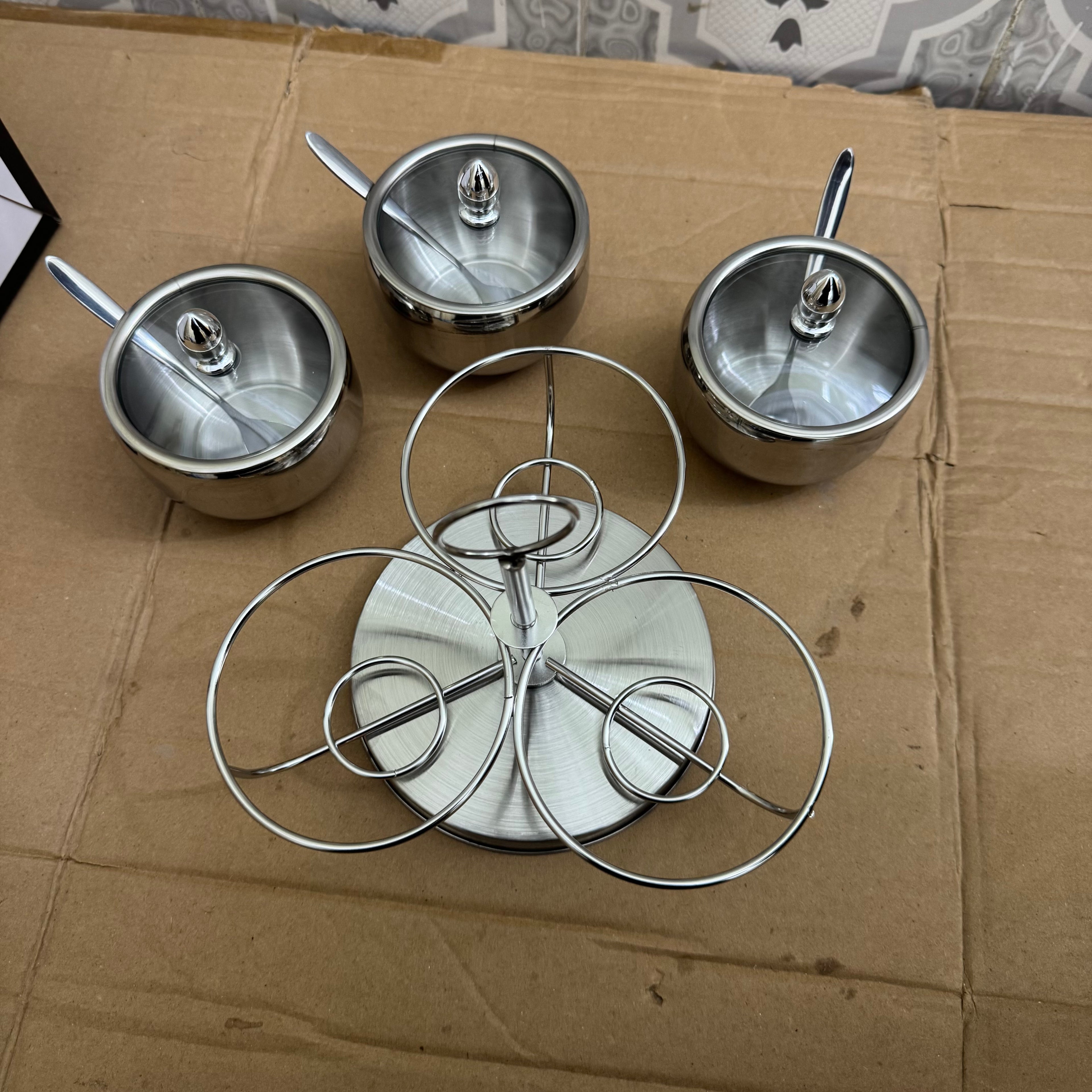 Lot Imported Stainless Steel Multipurpose Masala & Refreshment Set