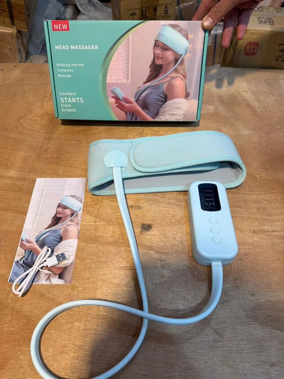Electric Head Massager with Hot Compress – Relaxing Head Massage Device