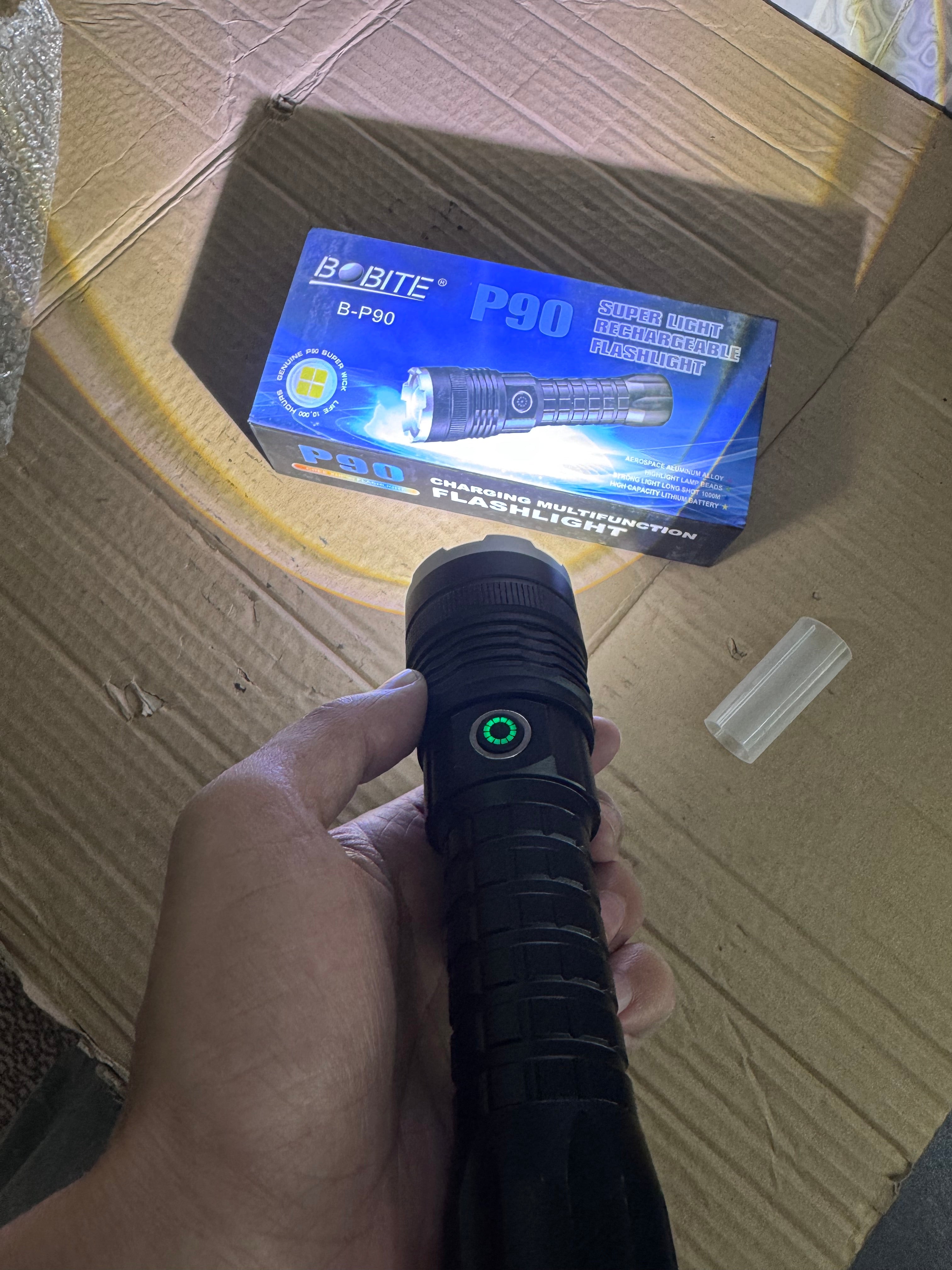BOBITE P90 Rechargeable Flashlight – Lot Imported High Power Torch for Pakistan