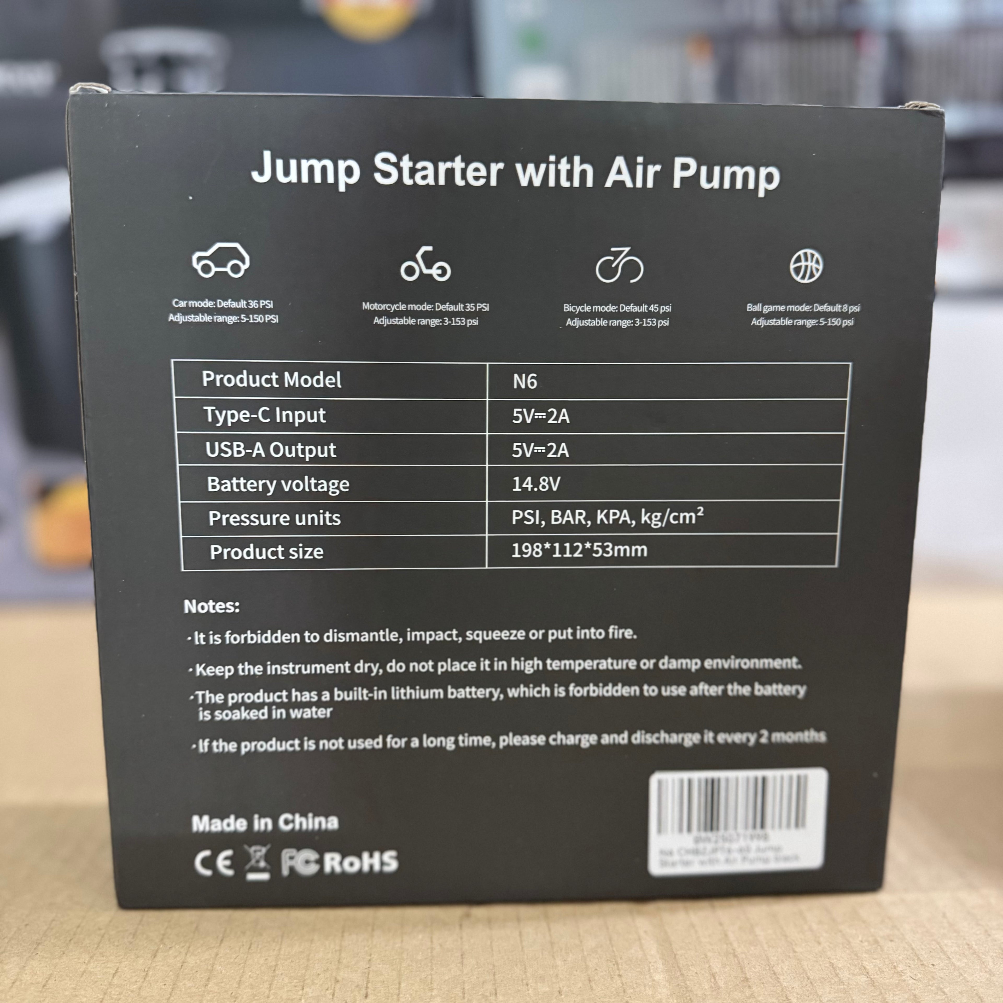 Gemini said Jump Starter with Air Pump (Model: N6) – Original Lot Imported