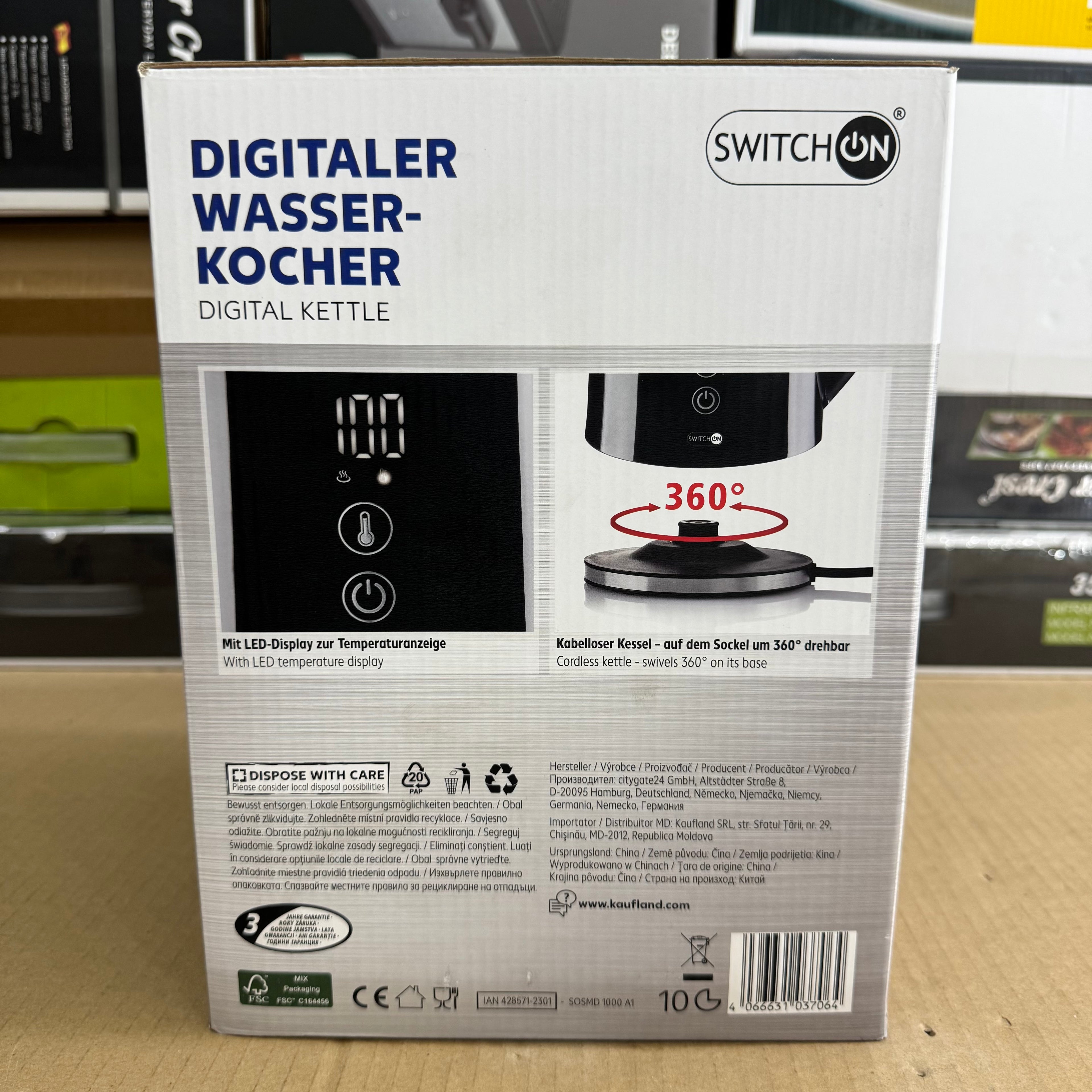 Switch On Digital Electric Kettle 1.7L 3000W - Premium Edition - Lot Imported