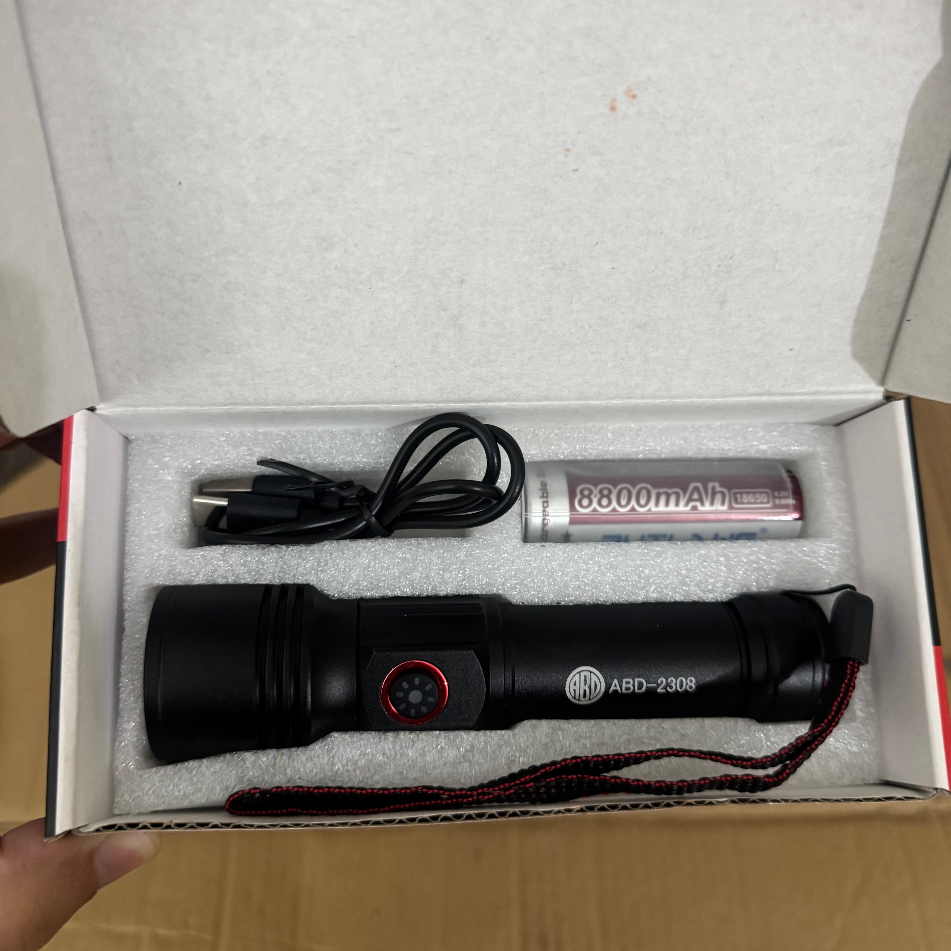 Lot Imported ABD Multifunctional Emergency Flashlight with Side Light-2308