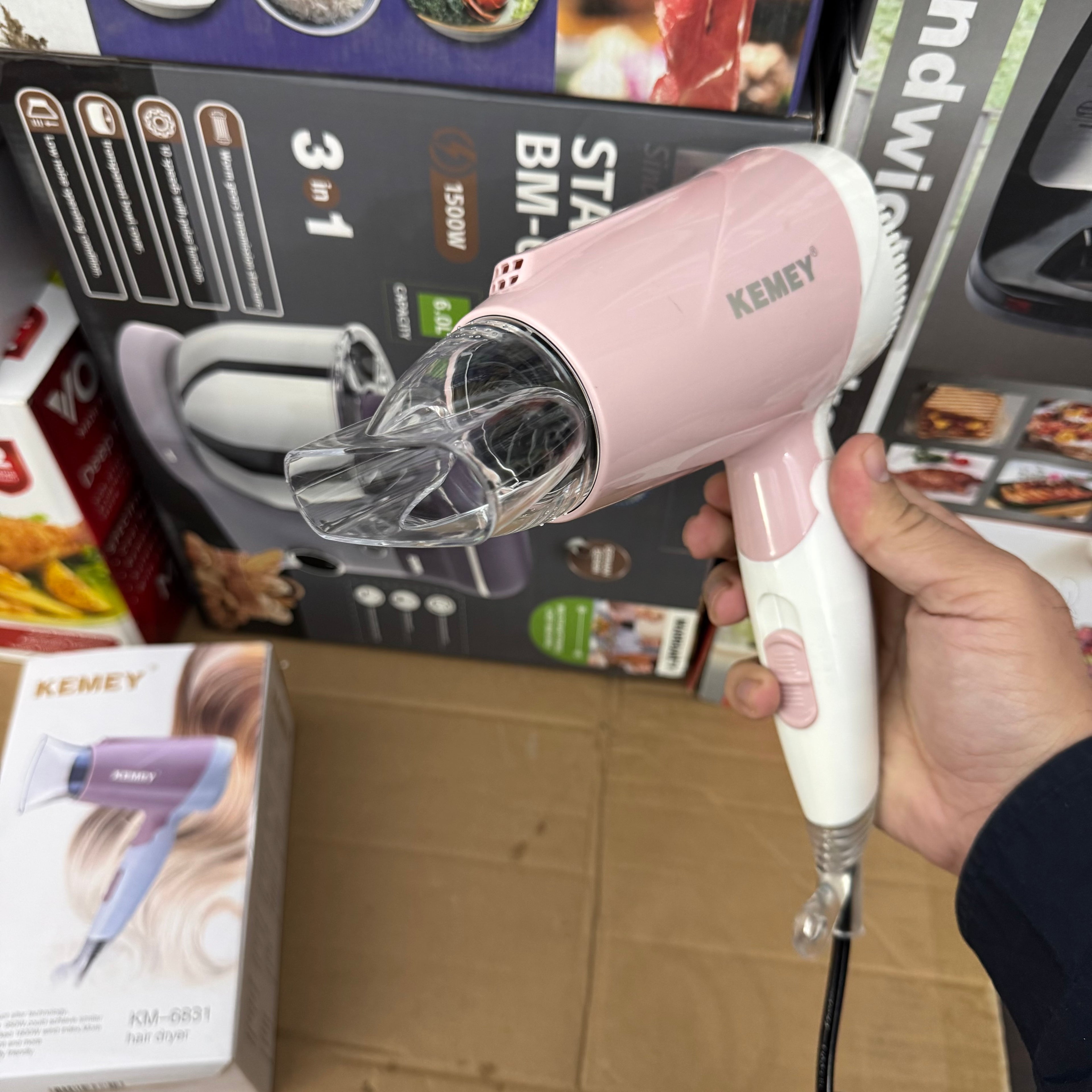 KEMEY KM-6831 Compact Hair Dryer -Efficiency Professional Blow Dryer