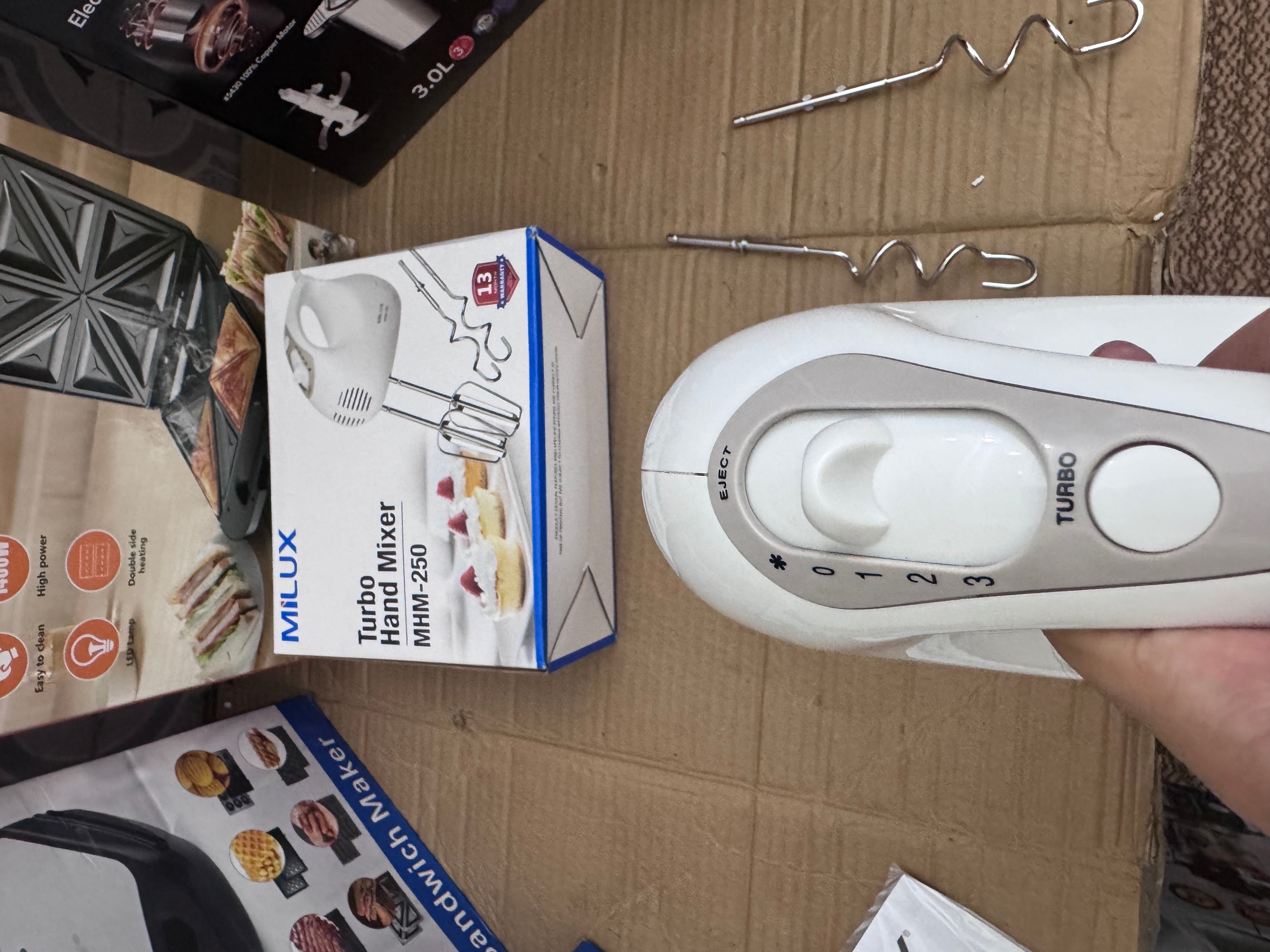 Milux Turbo Hand Mixer MHM-250 (Lot Imported) – Powerful Kitchen Hand Mixer in Pakistan